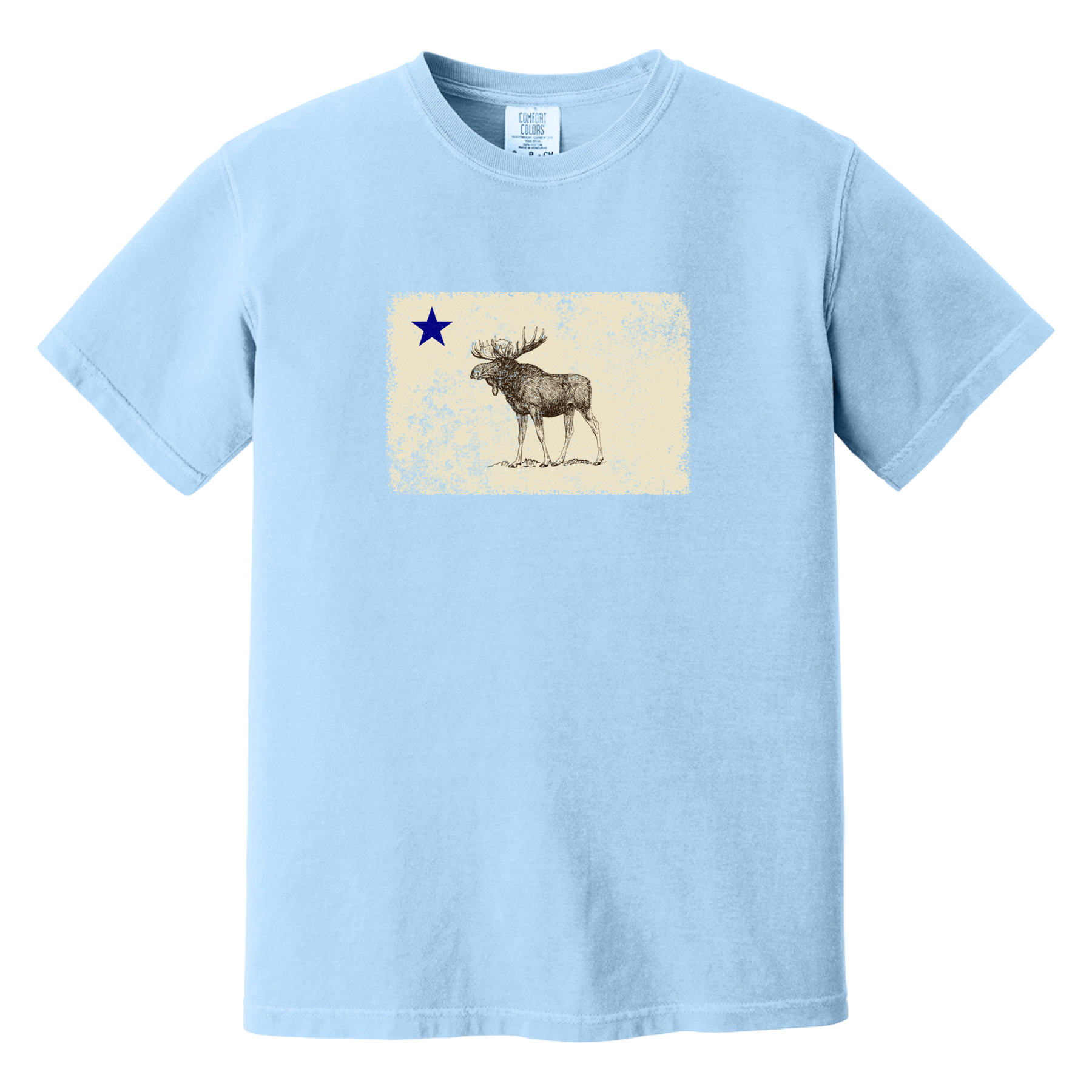 Classic Maine Moose Flag Comfort Colors T-Shirt