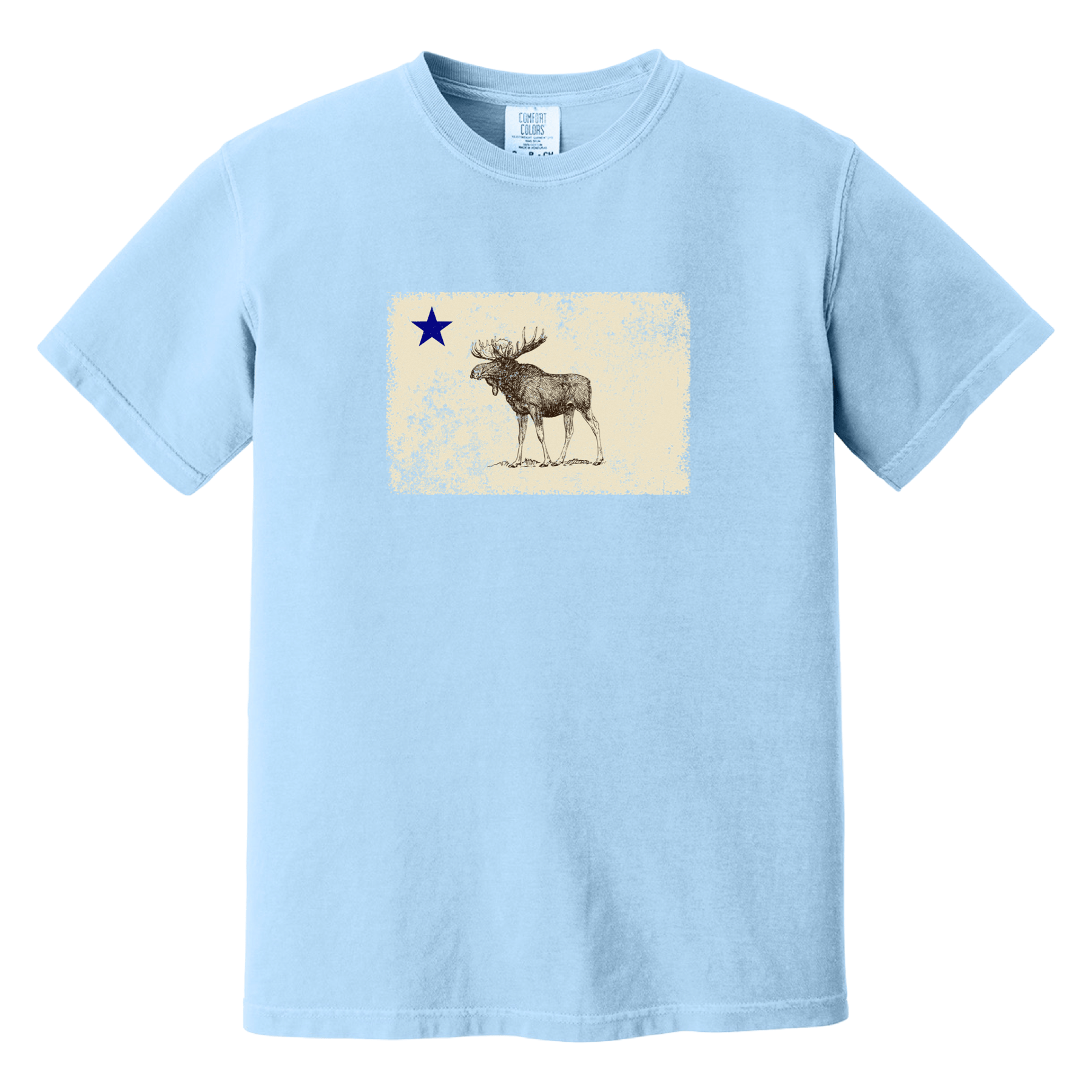 Cape Cod Clothing Company Classic Maine Moose Flag Comfort Colors T-Shirt