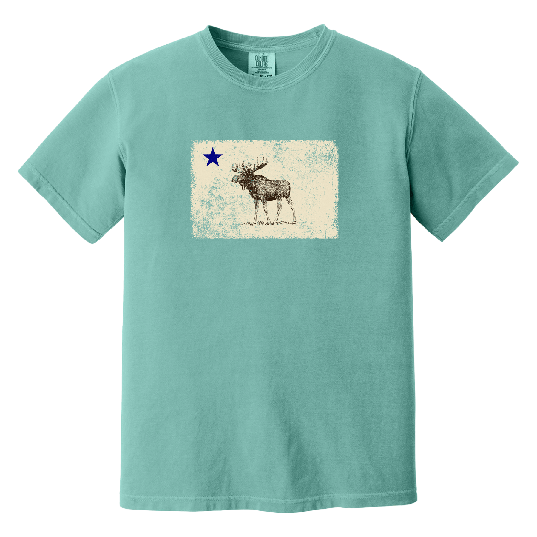 Cape Cod Clothing Company Classic Maine Moose Flag Comfort Colors T-Shirt
