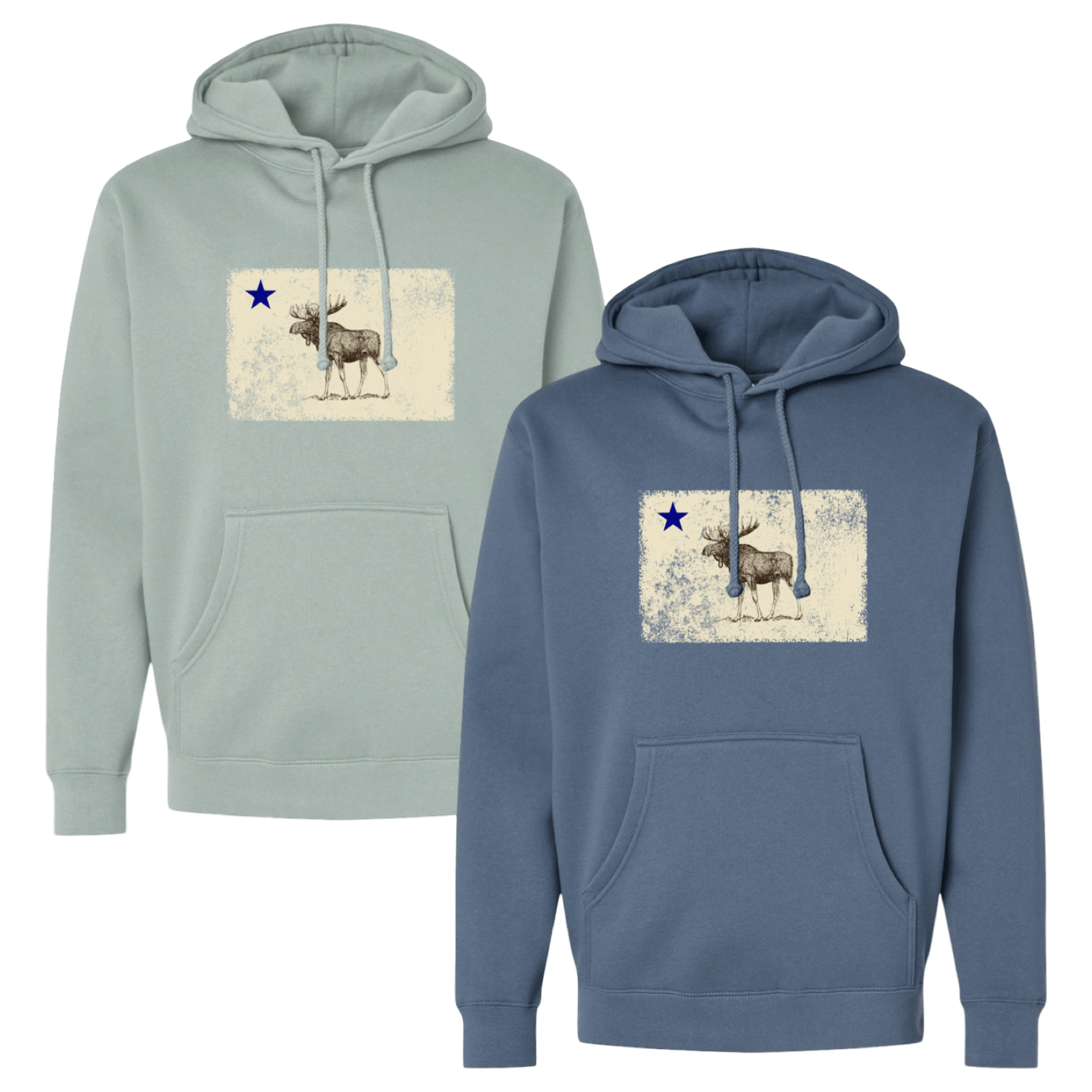 Cape Cod Clothing Company Classic Maine Moose Flag Midweight Fleece Hoodie