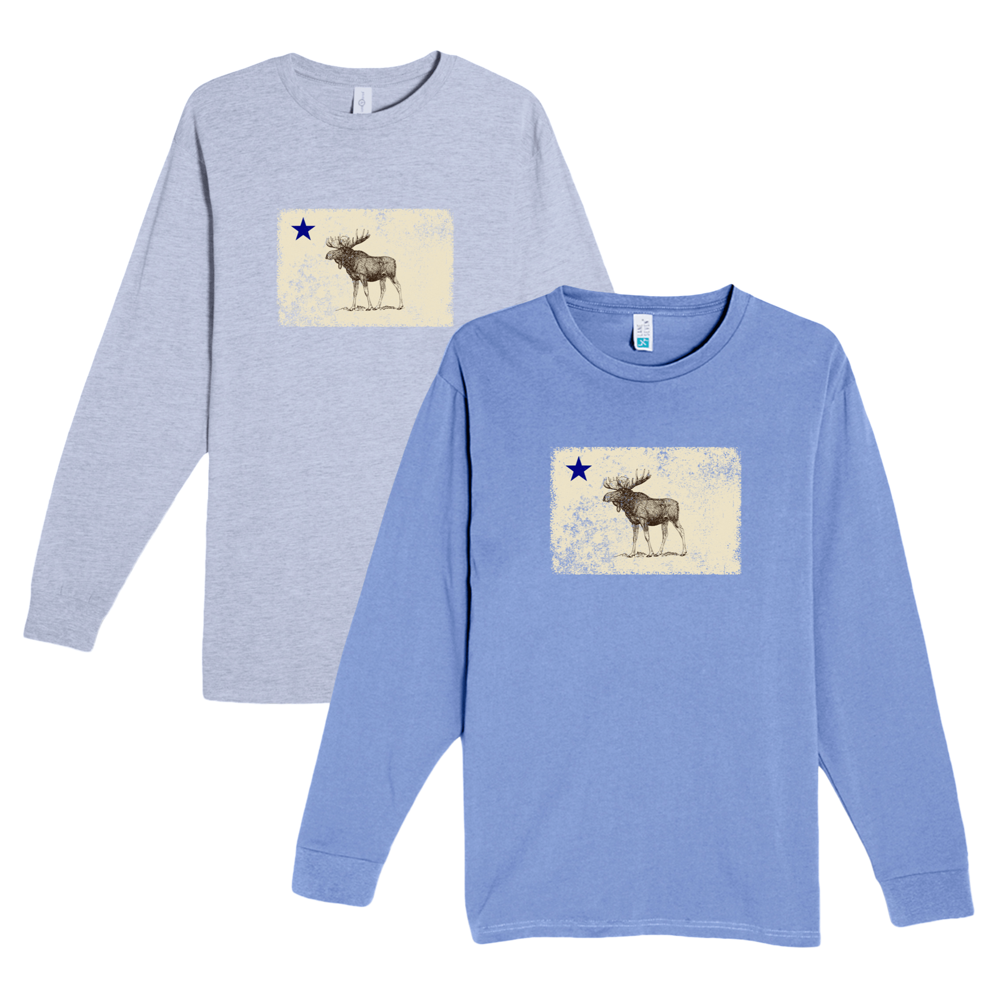 Cape Cod Clothing Company Classic Maine Moose Flag Heavyweight Long Sleeve Tee