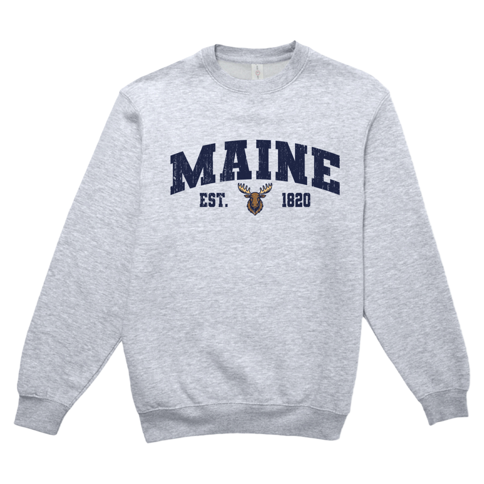 Maine Moose Soft Fleece Crewneck Sweatshirt