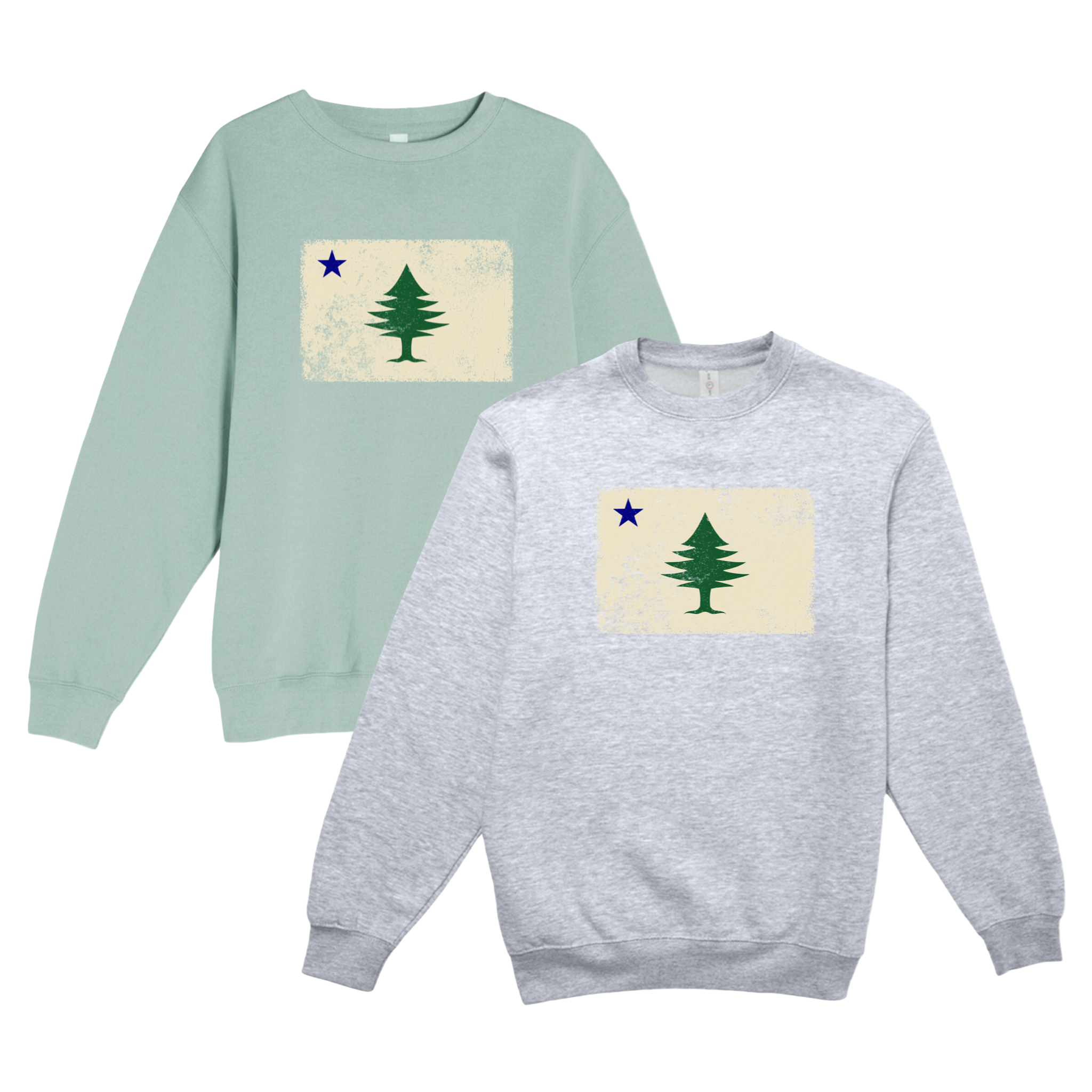 Classic Maine Flag Soft Fleece Crewneck Sweatshirt