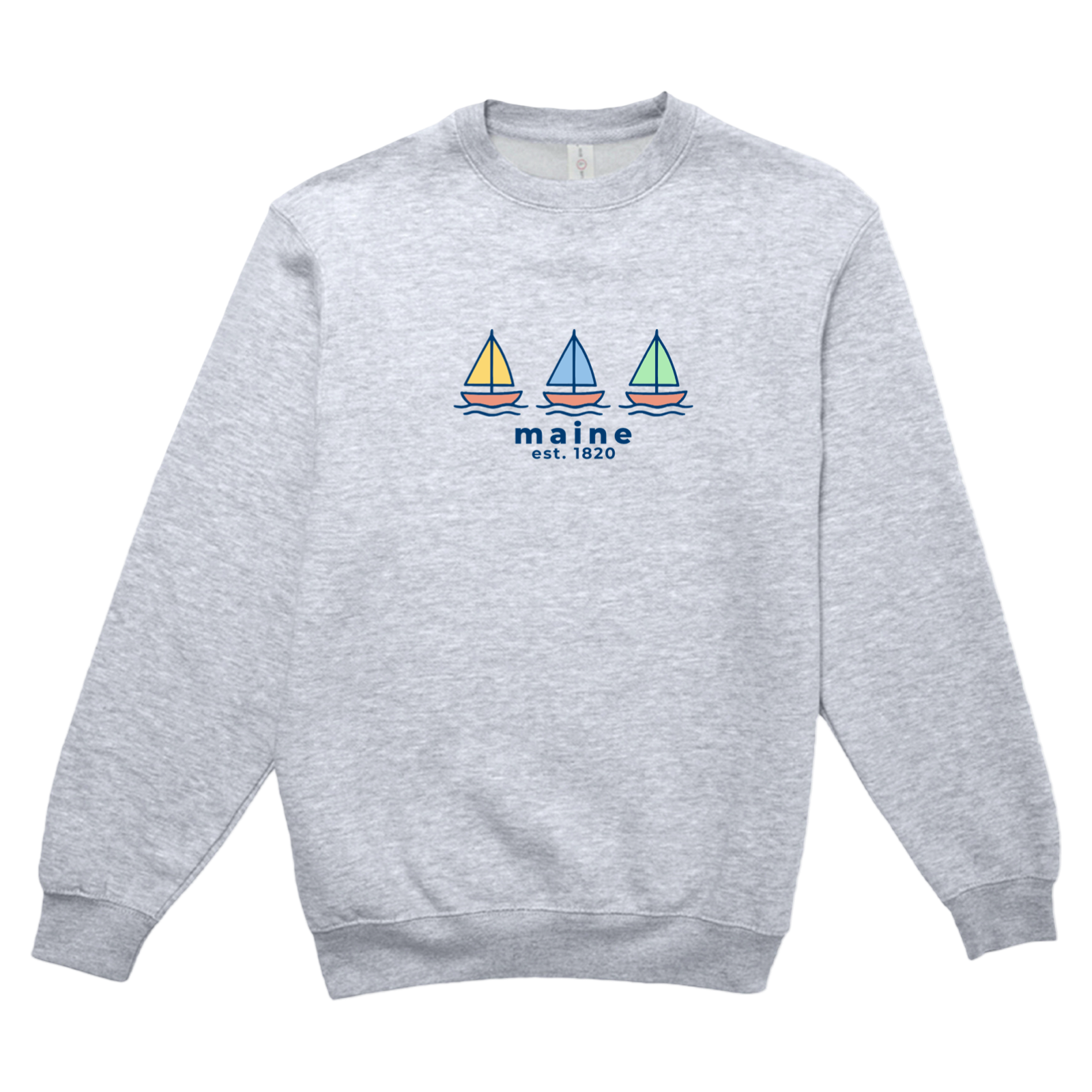 Maine Summer Sails Soft Fleece Crewneck Sweatshirt