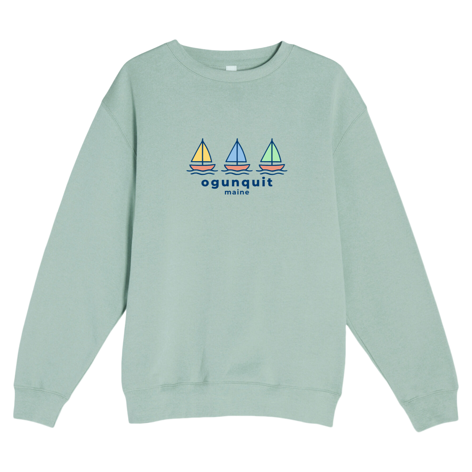 Ogunquit Summer Sails Soft Fleece Crewneck Sweatshirt