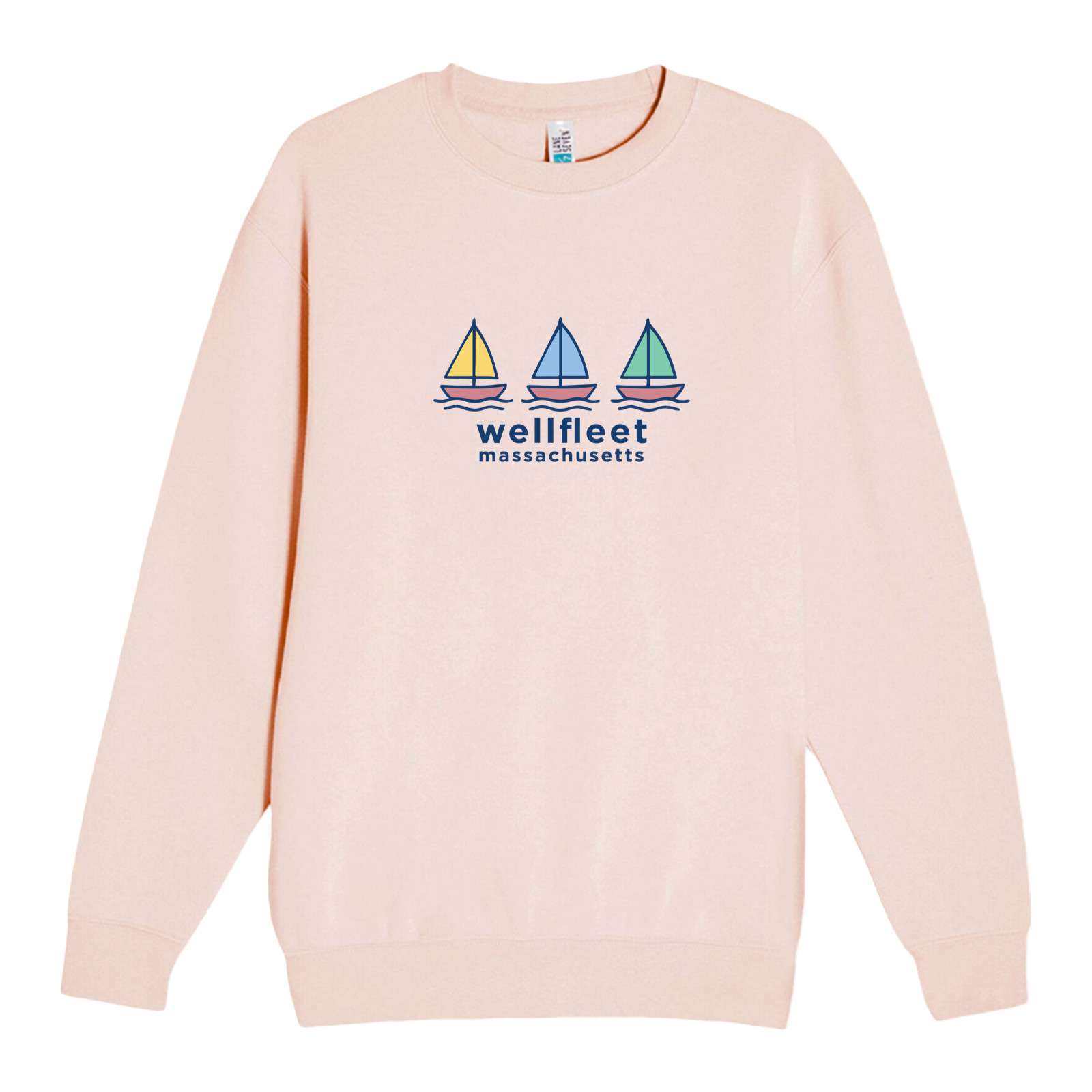 Wellfleet Summer Sails Soft Fleece Crewneck Sweatshirt