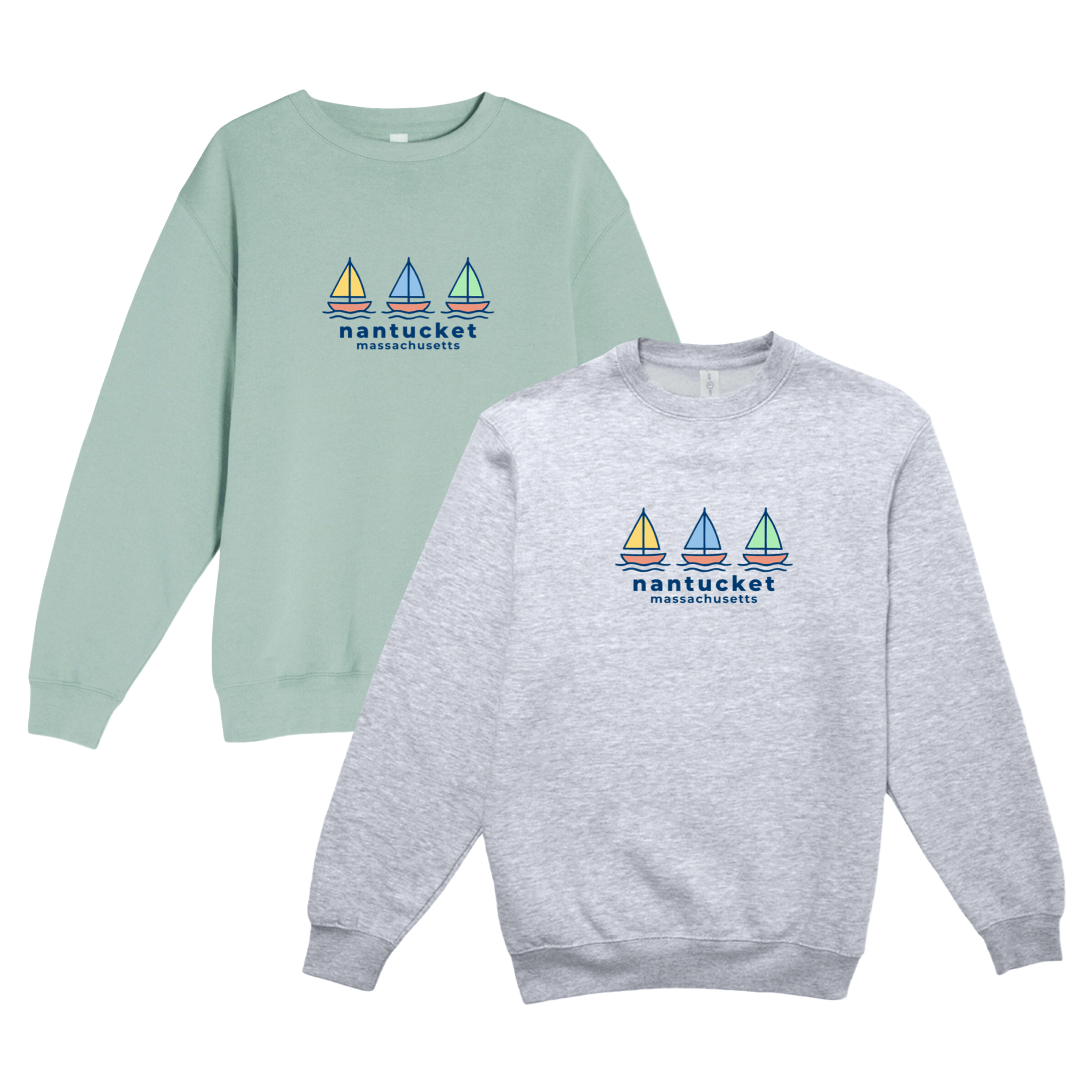Cape Cod Clothing Company Nantucket Summer Sails Soft Fleece Crewneck Sweatshirt