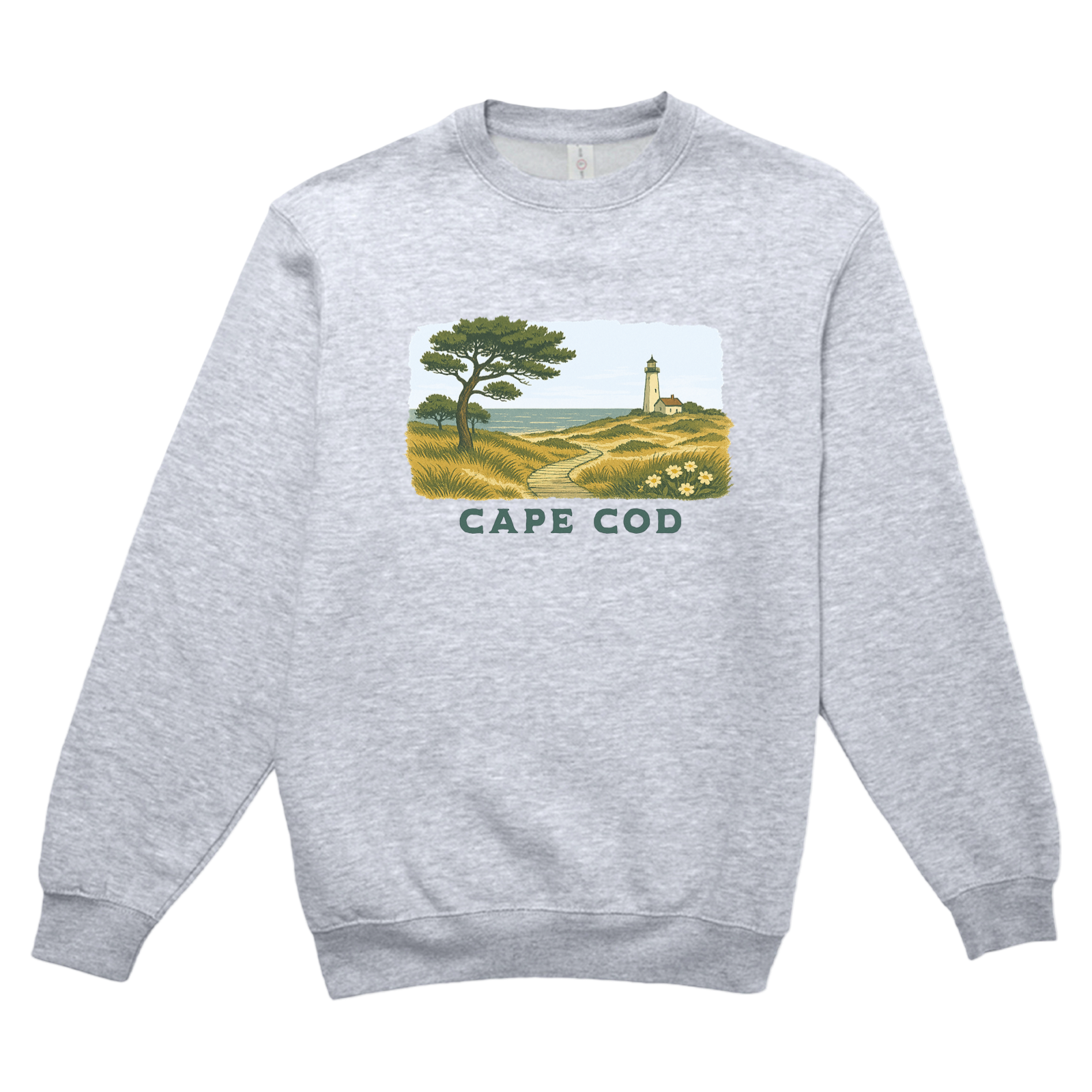 Cape Cod Serene Shoreline Soft Fleece Crewneck Sweatshirt
