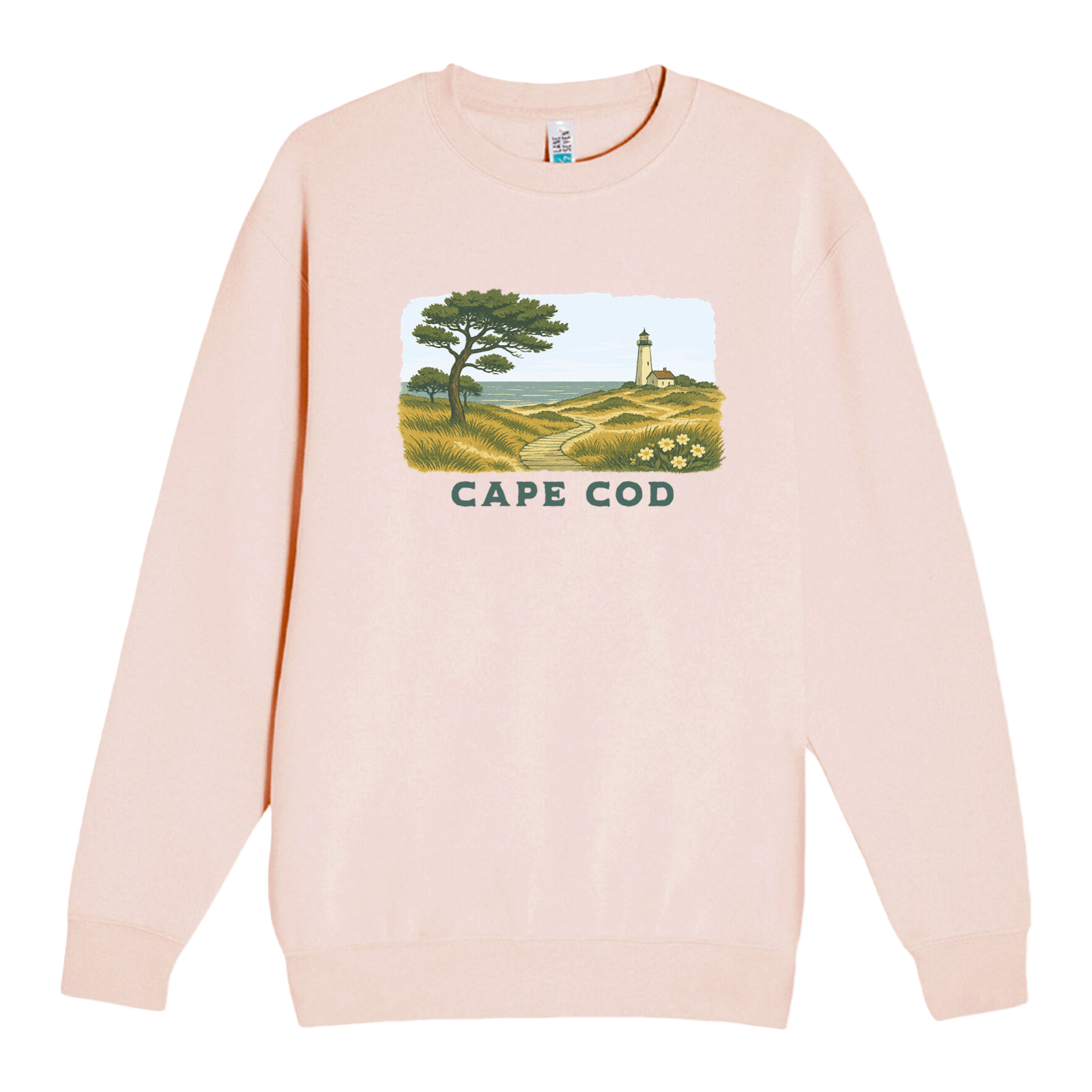 Cape Cod Serene Shoreline Soft Fleece Crewneck Sweatshirt