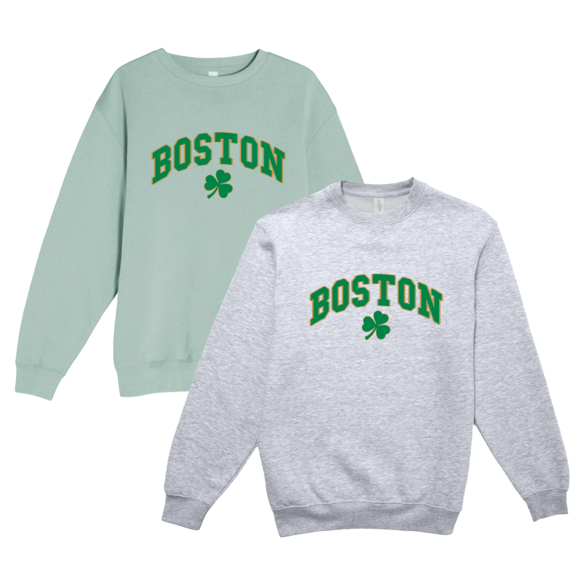 Boston Vintage Shamrock Soft Fleece Crewneck Sweatshirt