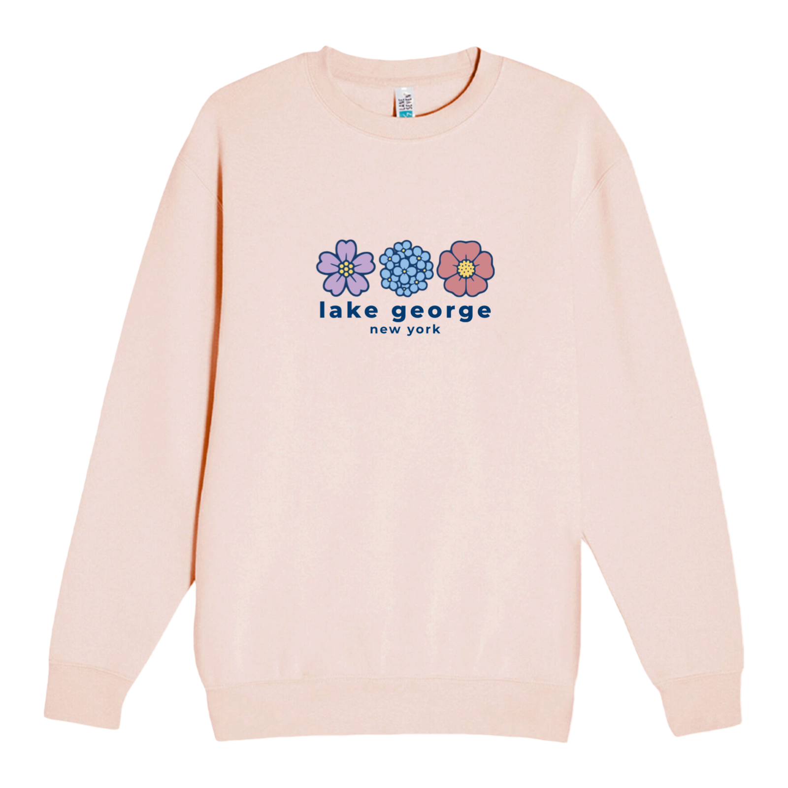Lake George Summer Bloom Soft Fleece Crewneck Sweatshirt