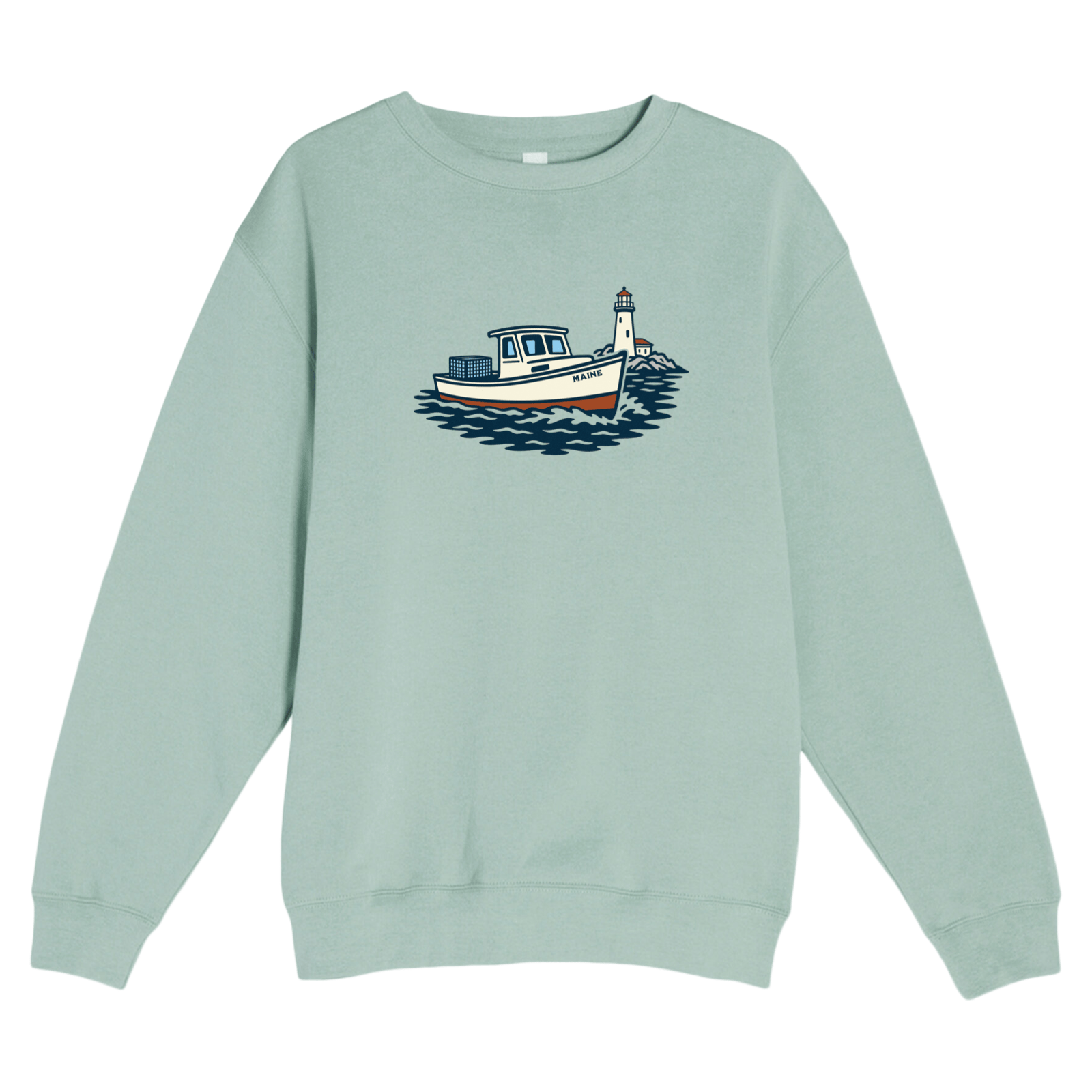 Cape Cod Clothing Company Maine Lobster Boat Soft Fleece Crewneck Sweatshirt