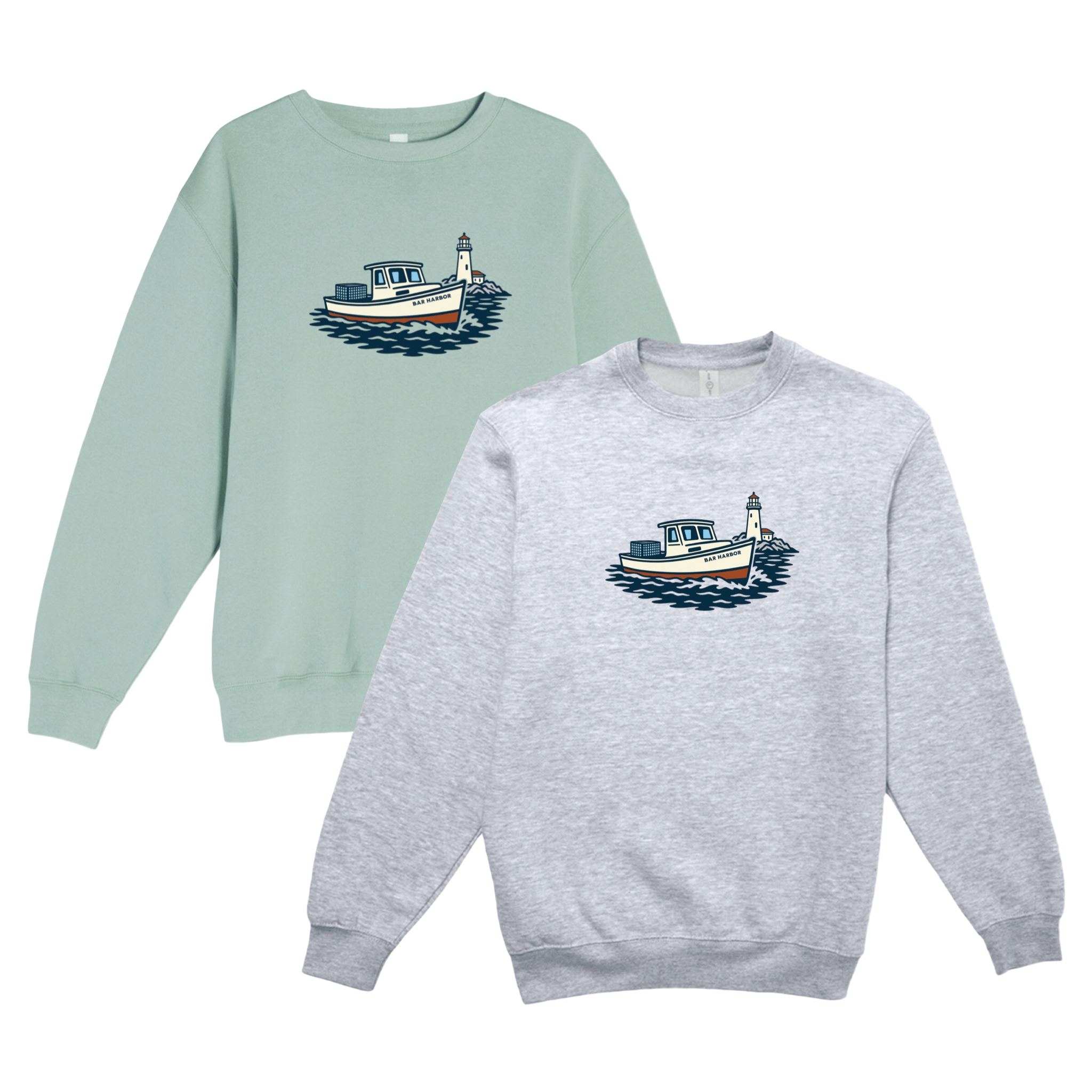 Cape Cod Clothing Company Bar Harbor Lobster Boat Soft Fleece Crewneck Sweatshirt