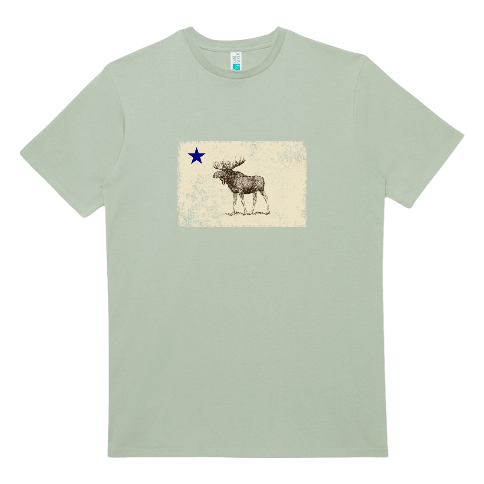 Cape Cod Clothing Company Classic Maine Moose Flag Heavy Cotton T-Shirt