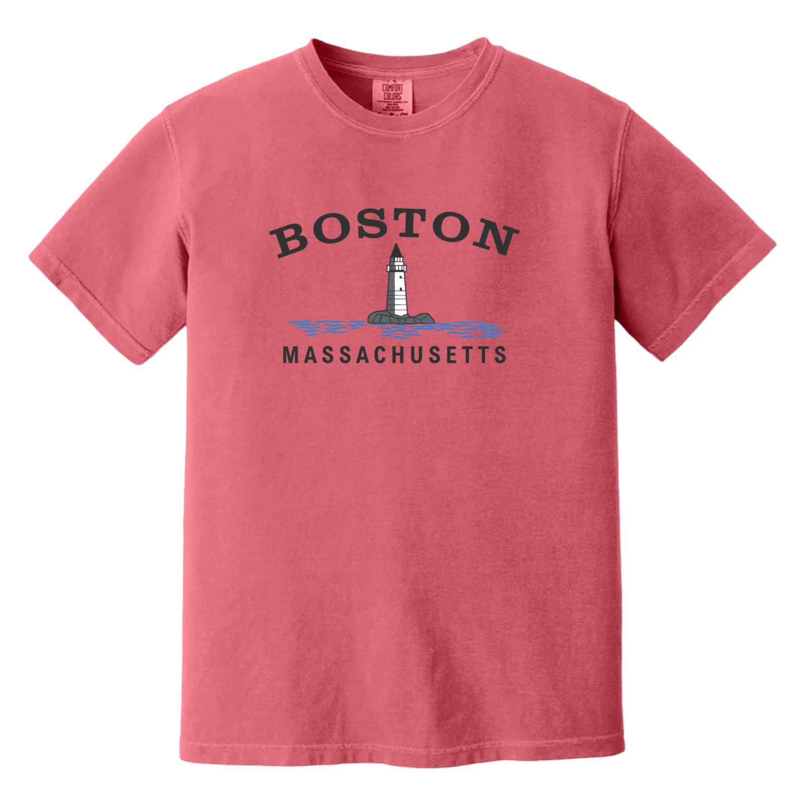 Cape Cod Clothing Company Boston Big Lighthouse Comfort Colors T-Shirt - Watermelon