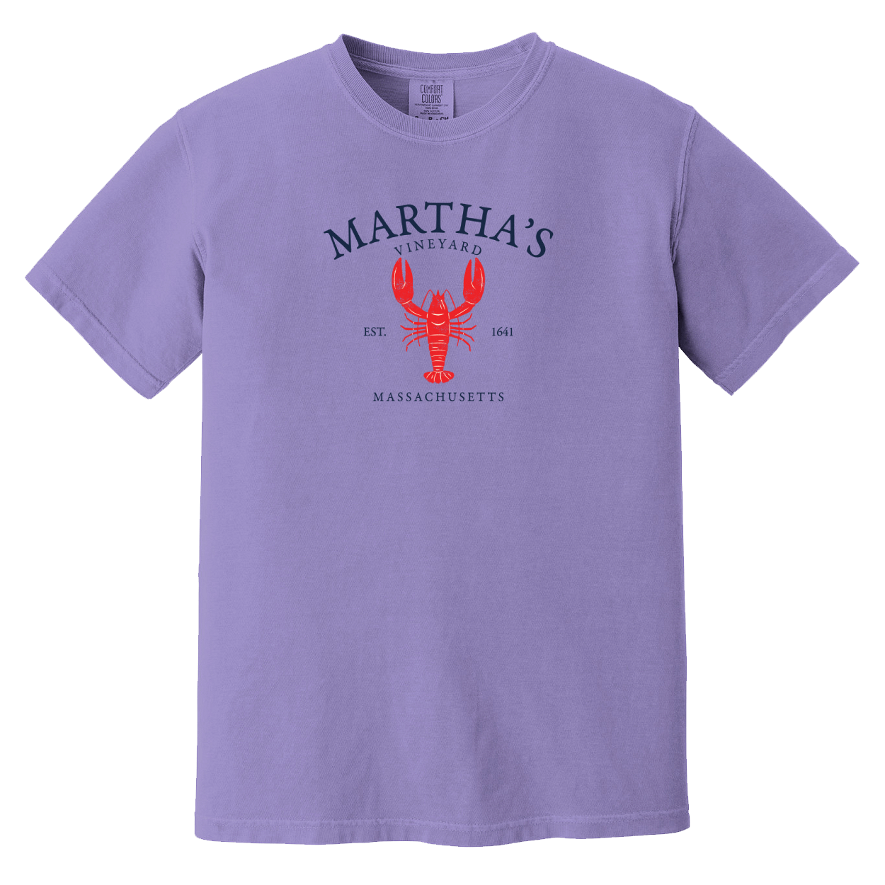 Martha's Vineyard Vintage Lobster Comfort Colors T-Shirt - Violet