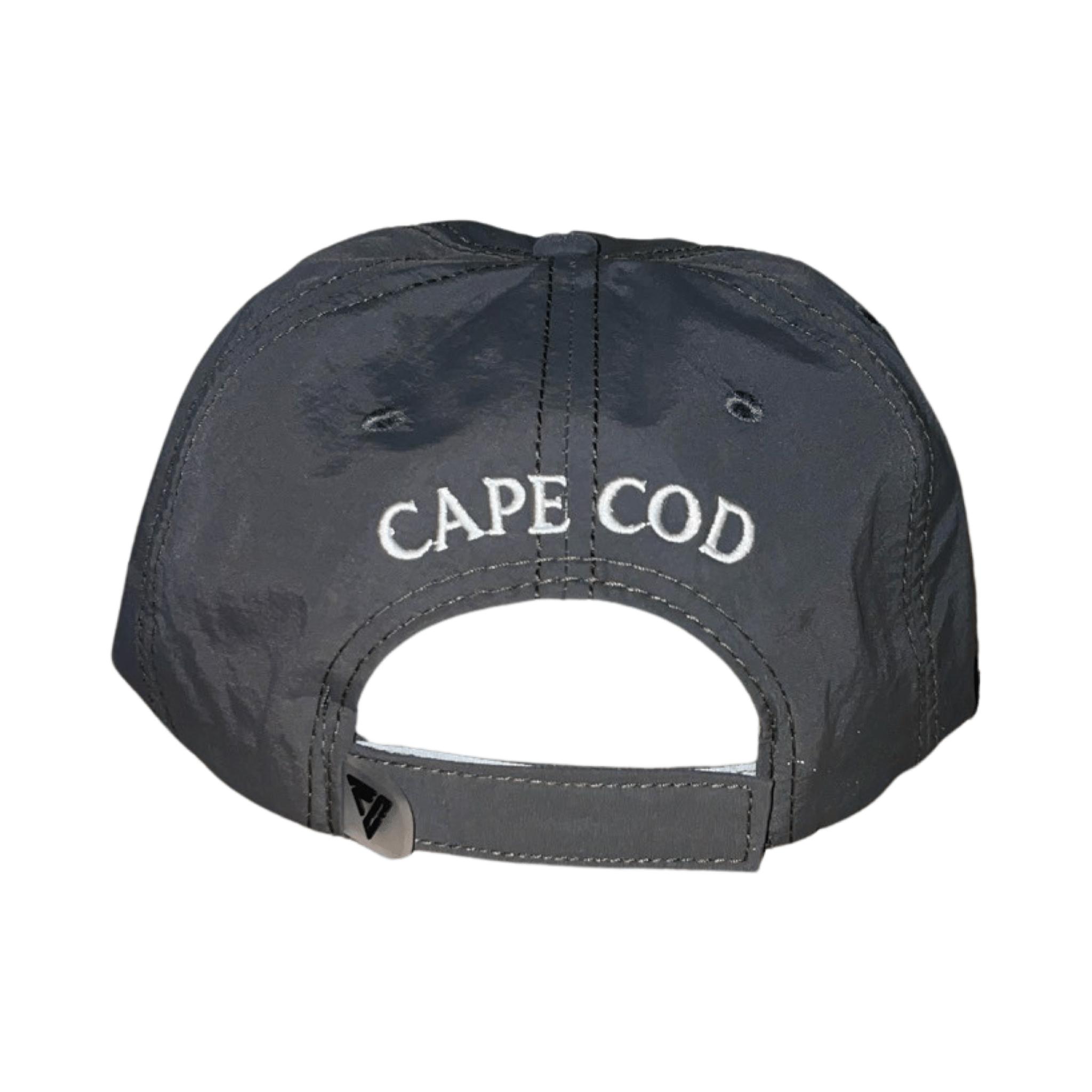 cape cod patch trucker hat, dark blue, rear