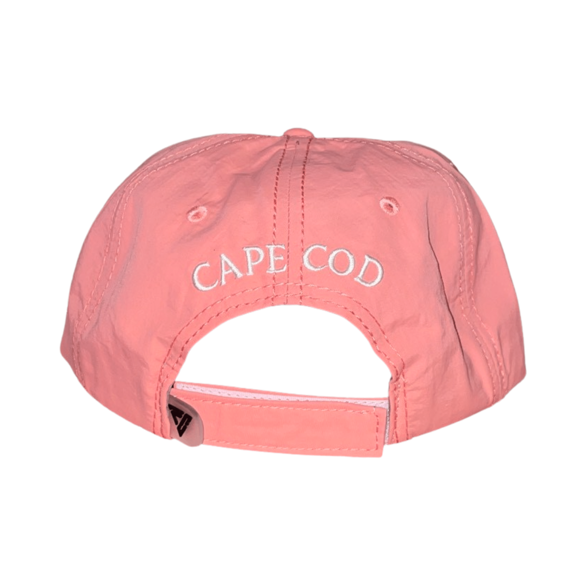 cape cod patch trucker hat, nantucket red, rear