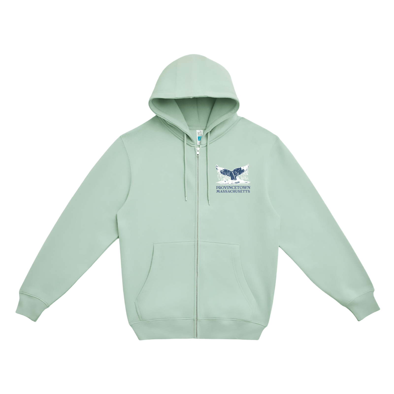 Cape Cod Clothing Company Provincetown Whale Tail Soft Fleece Full Zip Hoodie