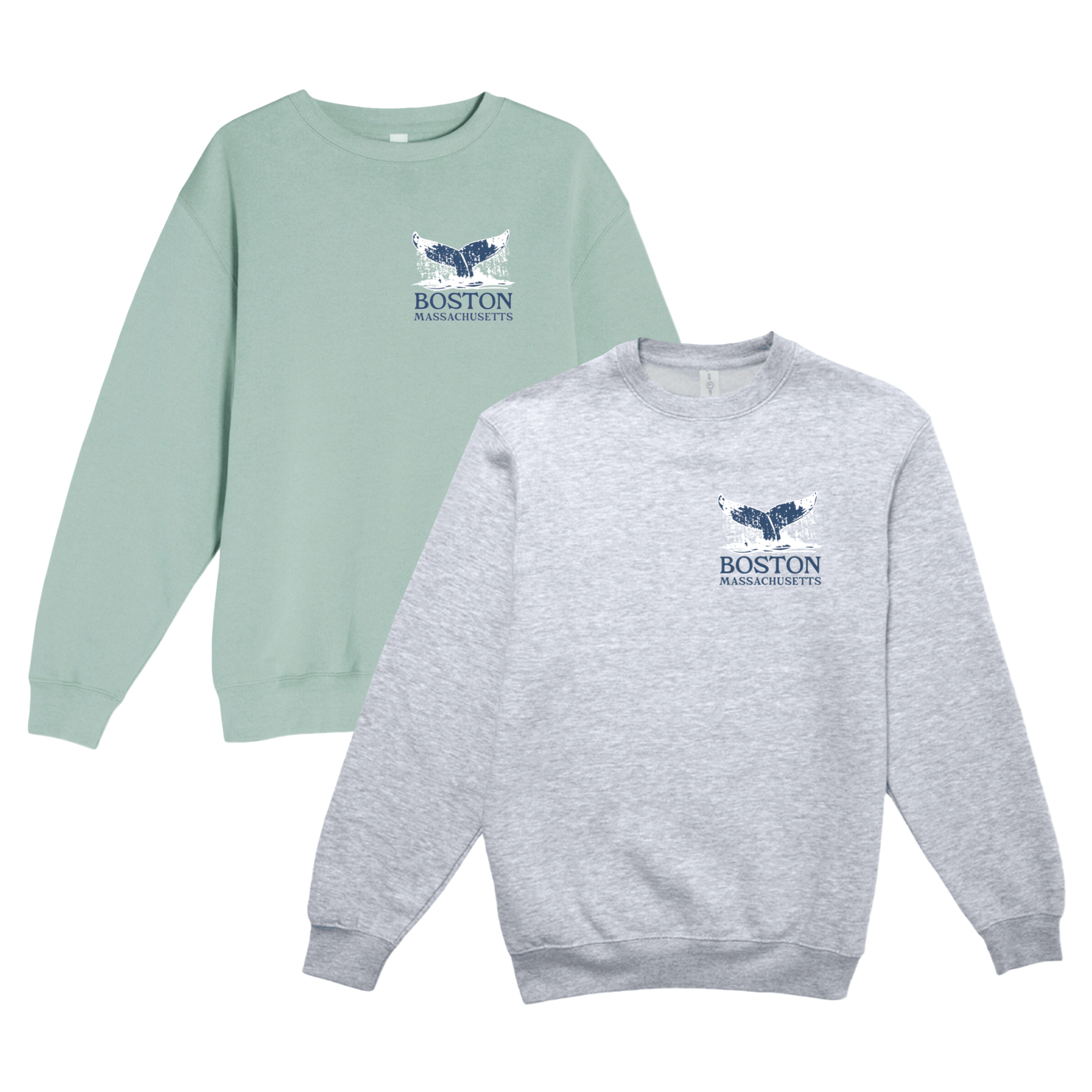 Cape Cod Clothing Company Boston Whale Tail Soft Fleece Crewneck Sweatshirt