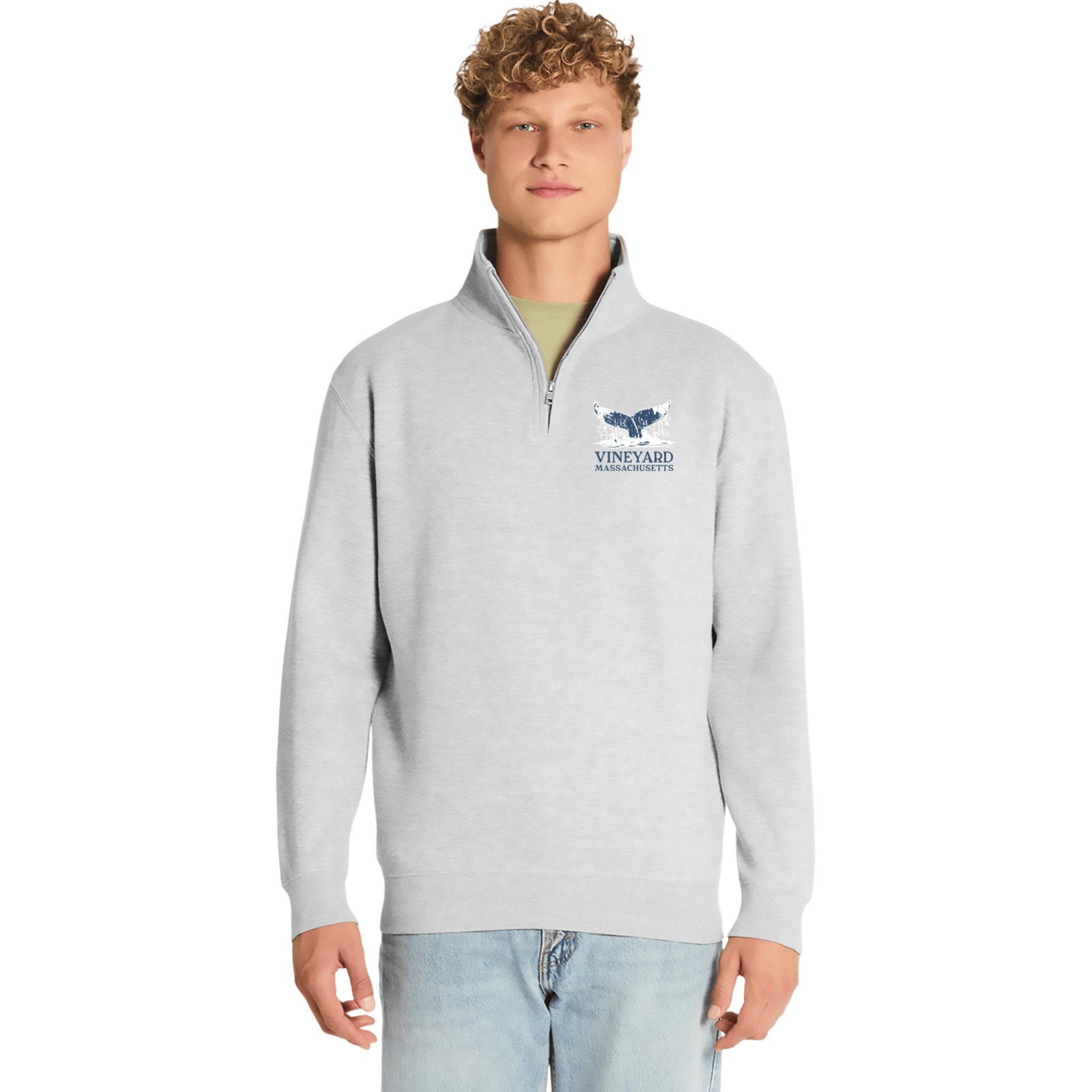 Cape Cod Clothing Company Martha's Vineyard Whale Tail Soft Fleece Quarter Zip