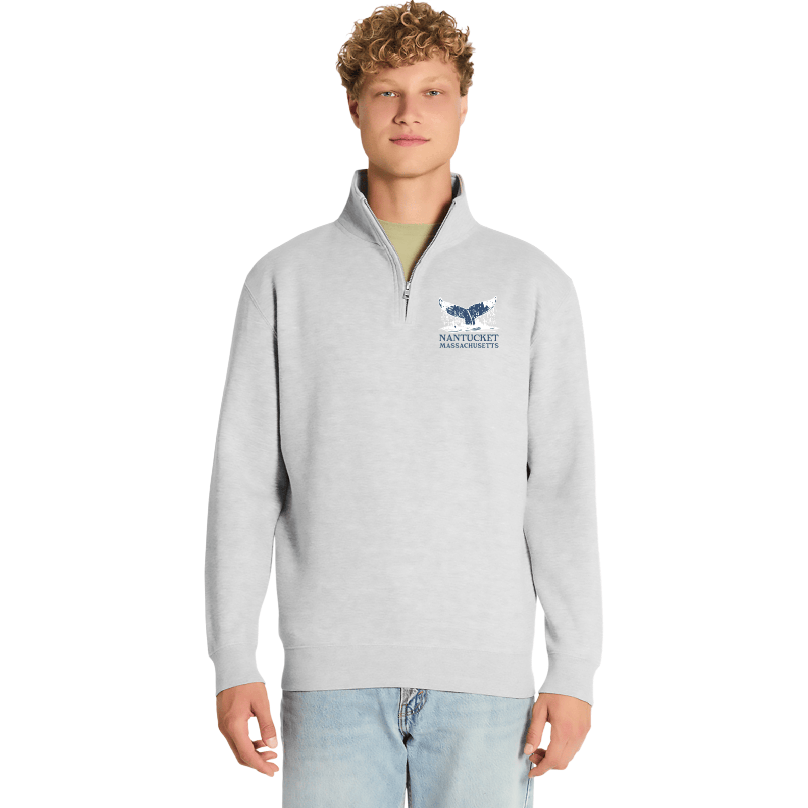 Cape Cod Clothing Company Nantucket Whale Tail Soft Fleece Quarter Zip