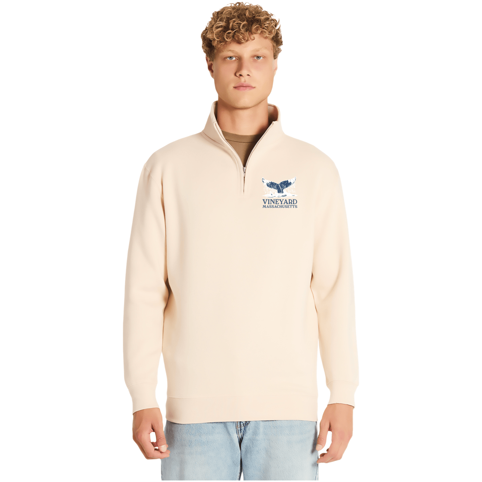 Cape Cod Clothing Company Martha's Vineyard Whale Tail Soft Fleece Quarter Zip