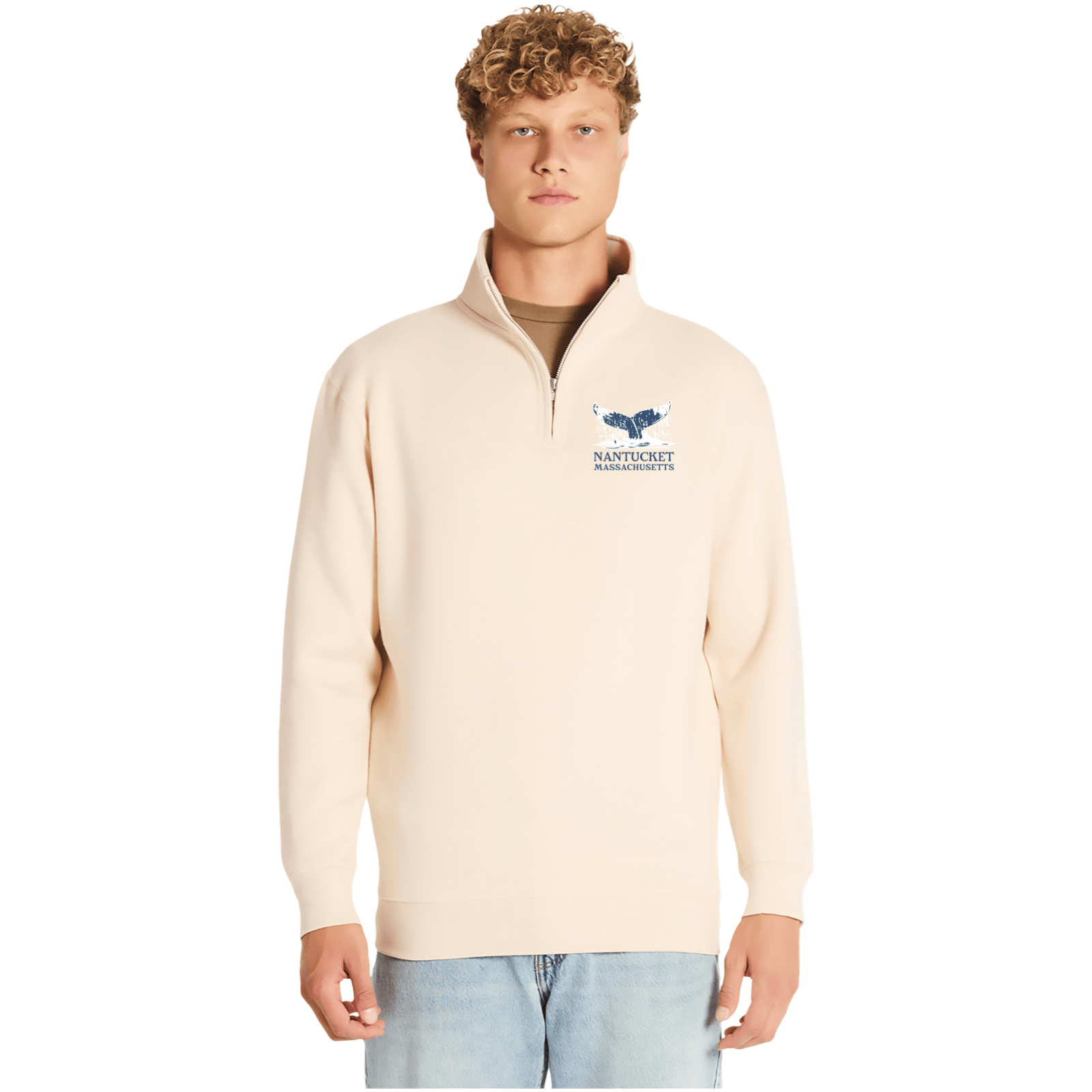 Cape Cod Clothing Company Nantucket Whale Tail Soft Fleece Quarter Zip