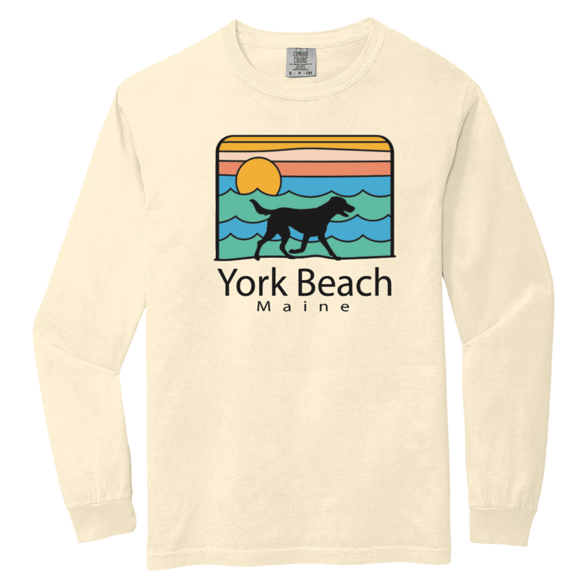Cape Cod Clothing Company York Beach Summer Dog Comfort Colors Long Sleeve Tee
