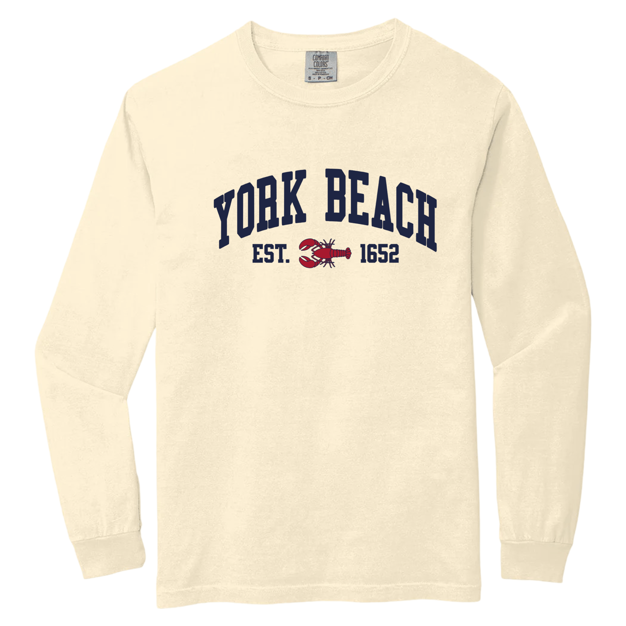 Cape Cod Clothing Company York Beach Lobster Comfort Colors Long Sleeve Tee