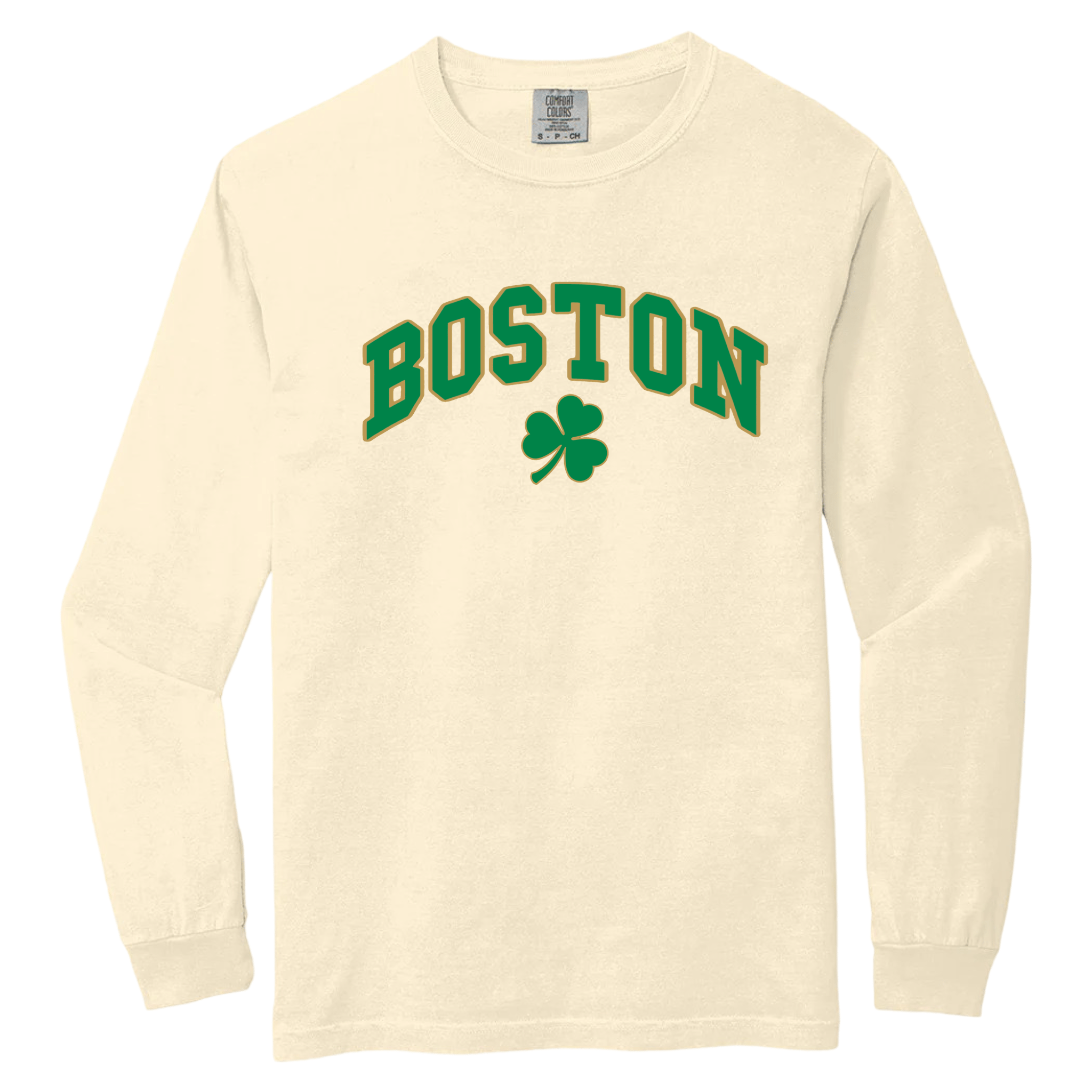 Cape Cod Clothing Company Boston Vintage Shamrock Comfort Colors Long Sleeve Tee