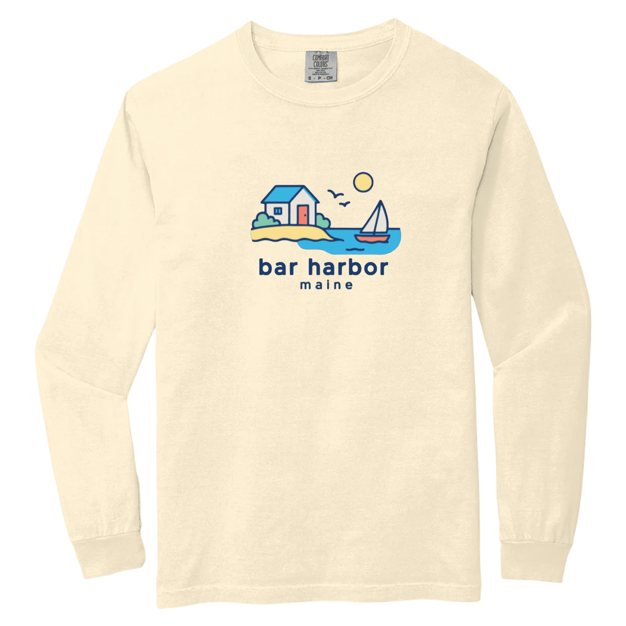 Bar Harbor Beach House Comfort Colors Long Sleeve Tee