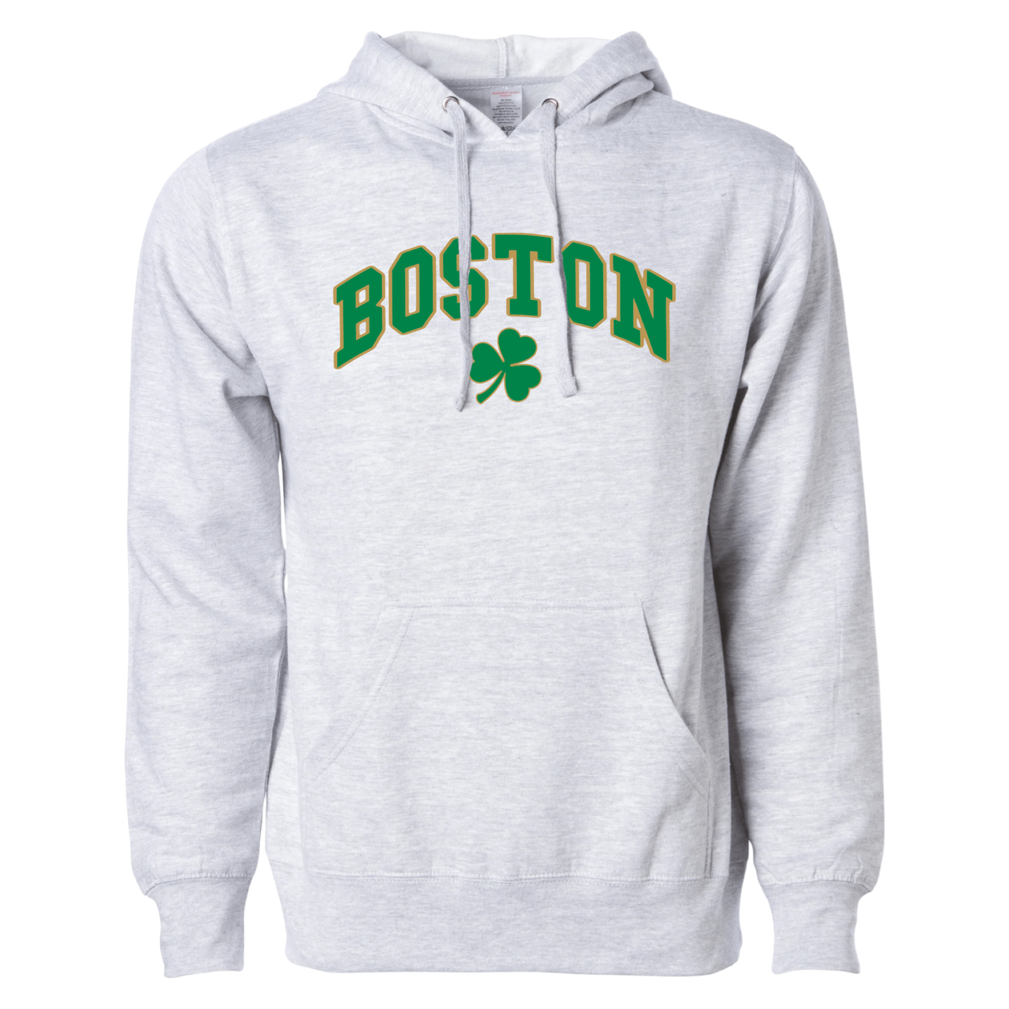 Boston Vintage Shamrock Essential Hoodie, heather grey