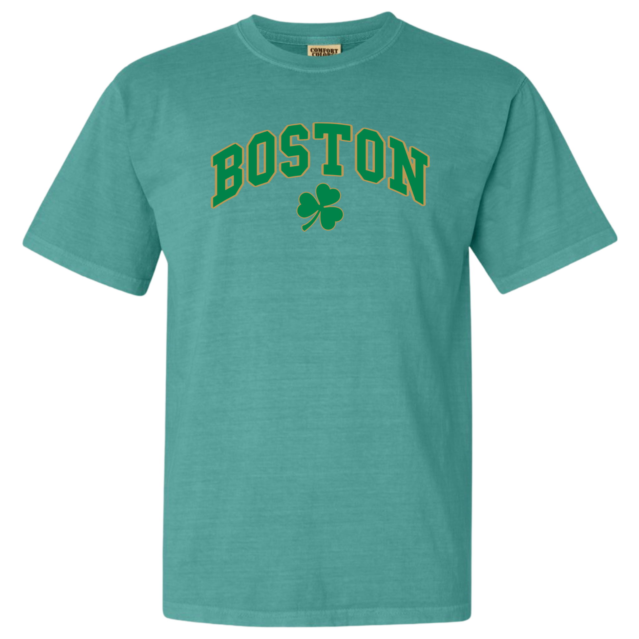 Boston Vintage Shamrock Comfort Colors T-Shirt, seafoam