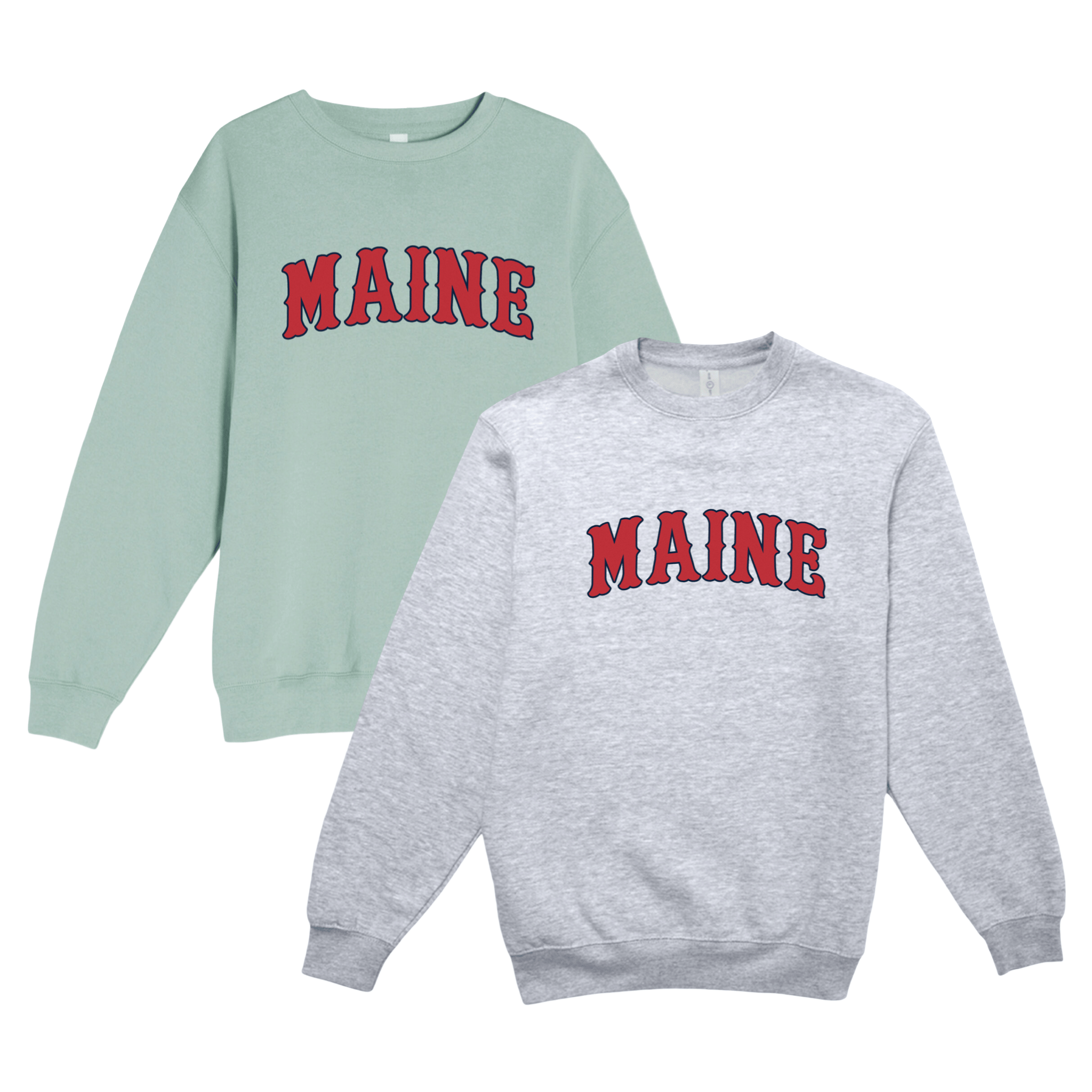 Cape Cod Clothing Company Maine Baseball Soft Fleece Crewneck Sweatshirt
