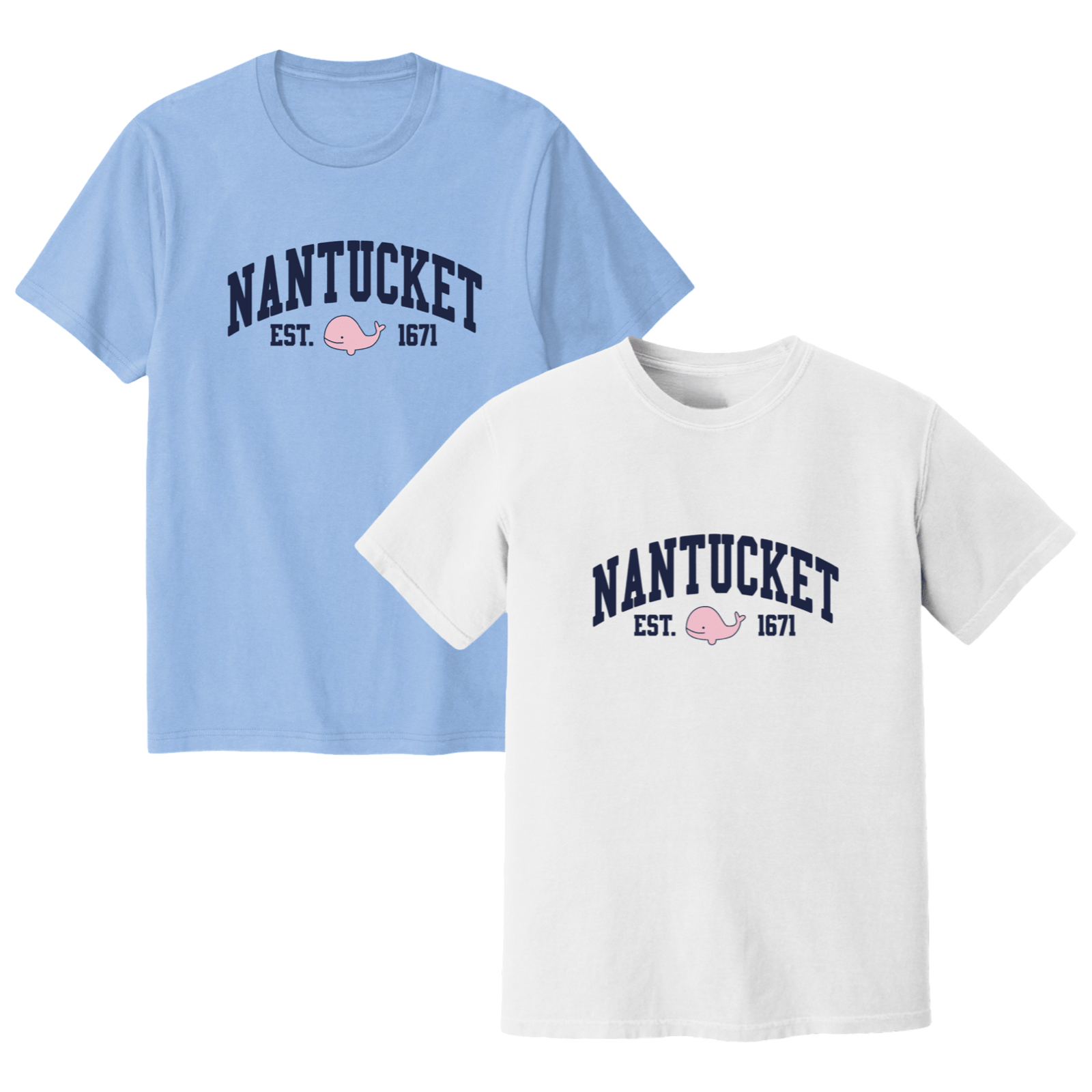 Cape Cod Clothing Company Nantucket Pink Whale Midweight T-Shirt