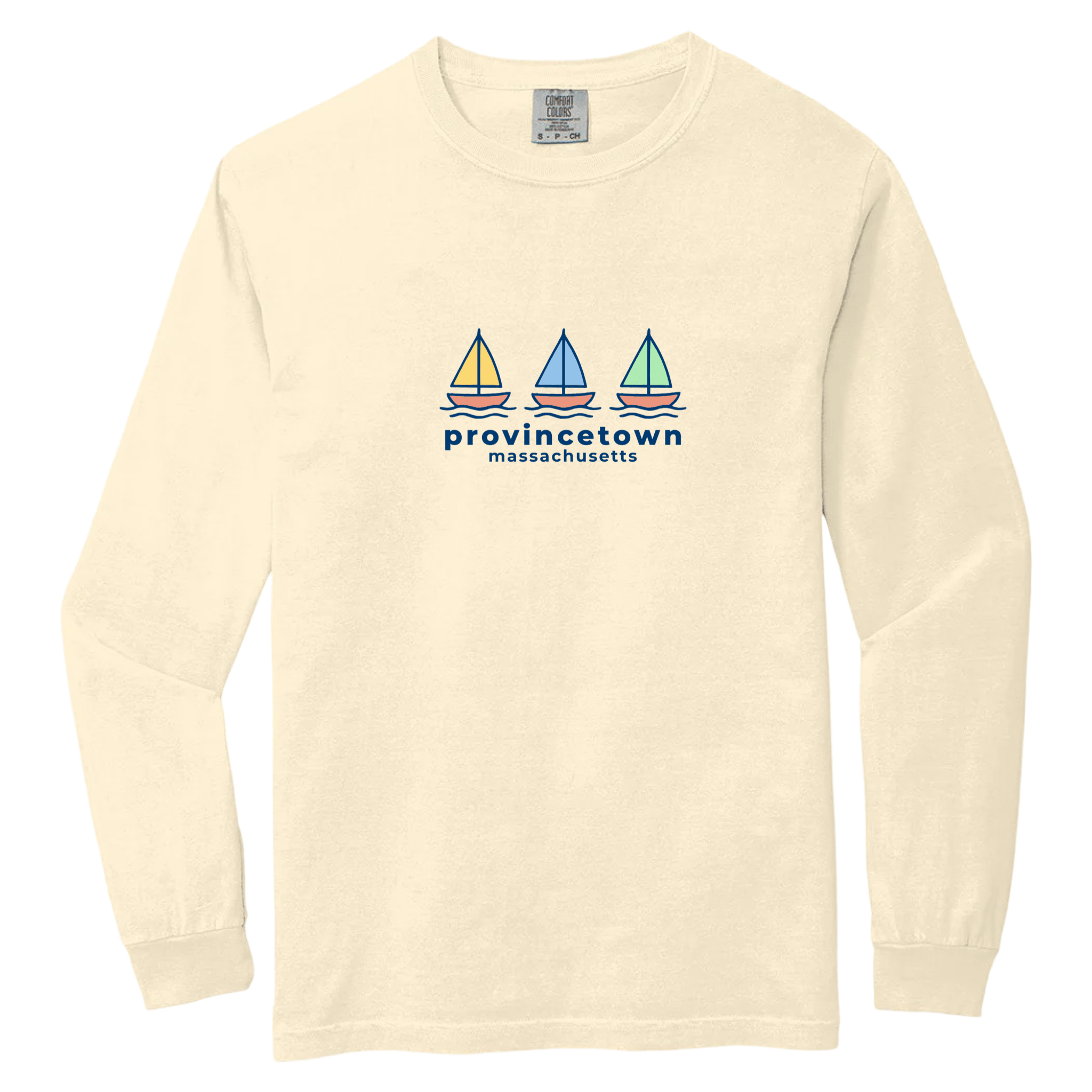 Cape Cod Clothing Company Provincetown Summer Sails Comfort Colors Long Sleeve Tee