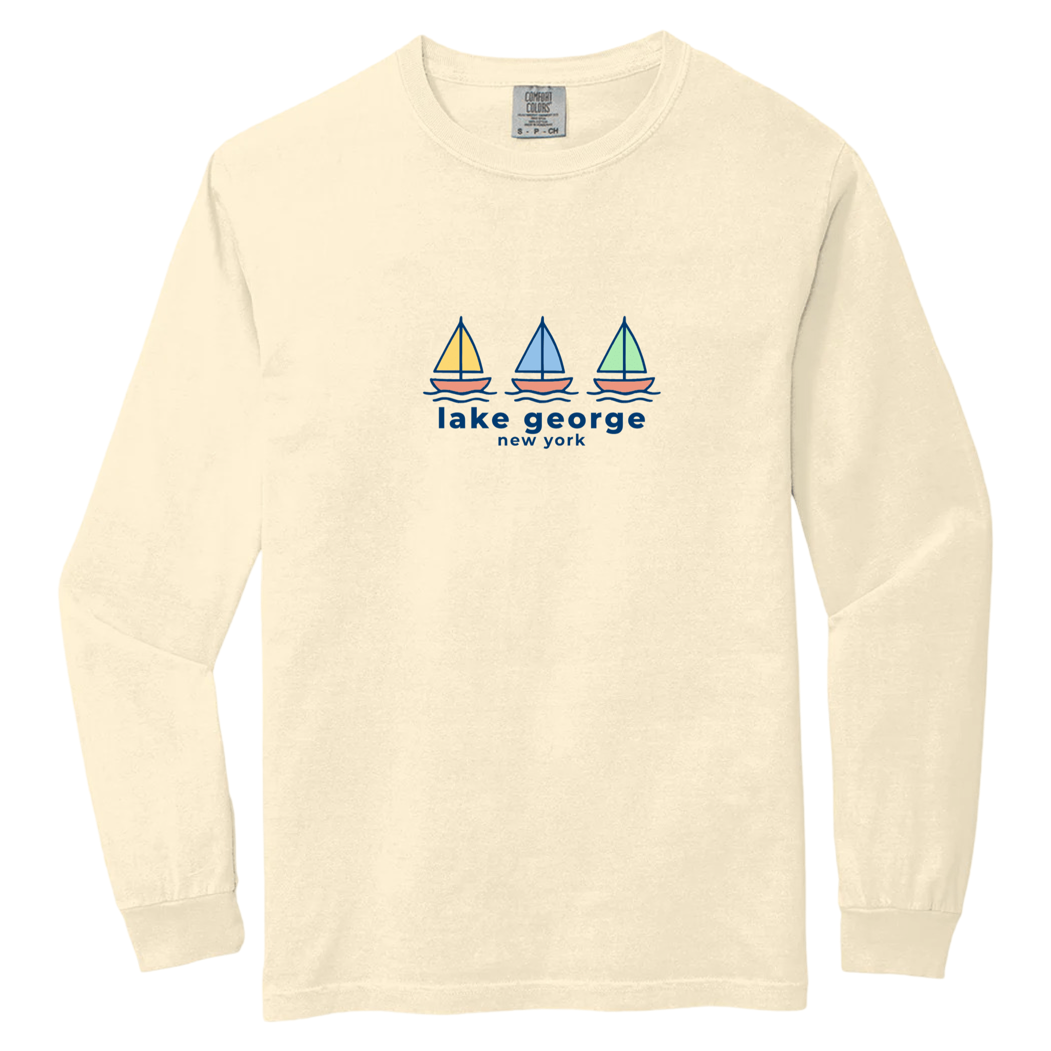 Cape Cod Clothing Company Lake George Summer Sails Comfort Colors Long Sleeve Tee