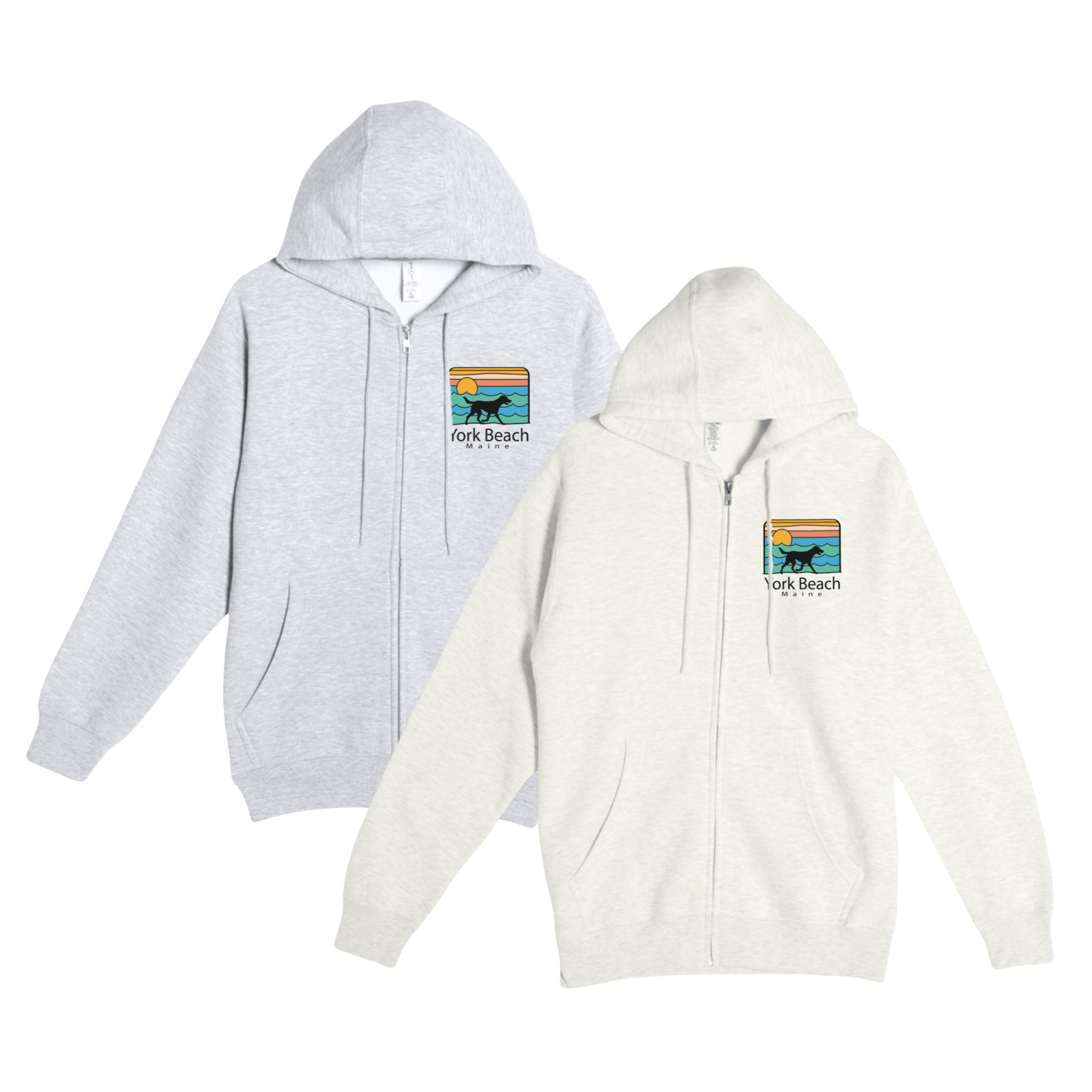 Cape Cod Clothing Company York Beach Summer Dog Soft Fleece Full Zip Hoodie
