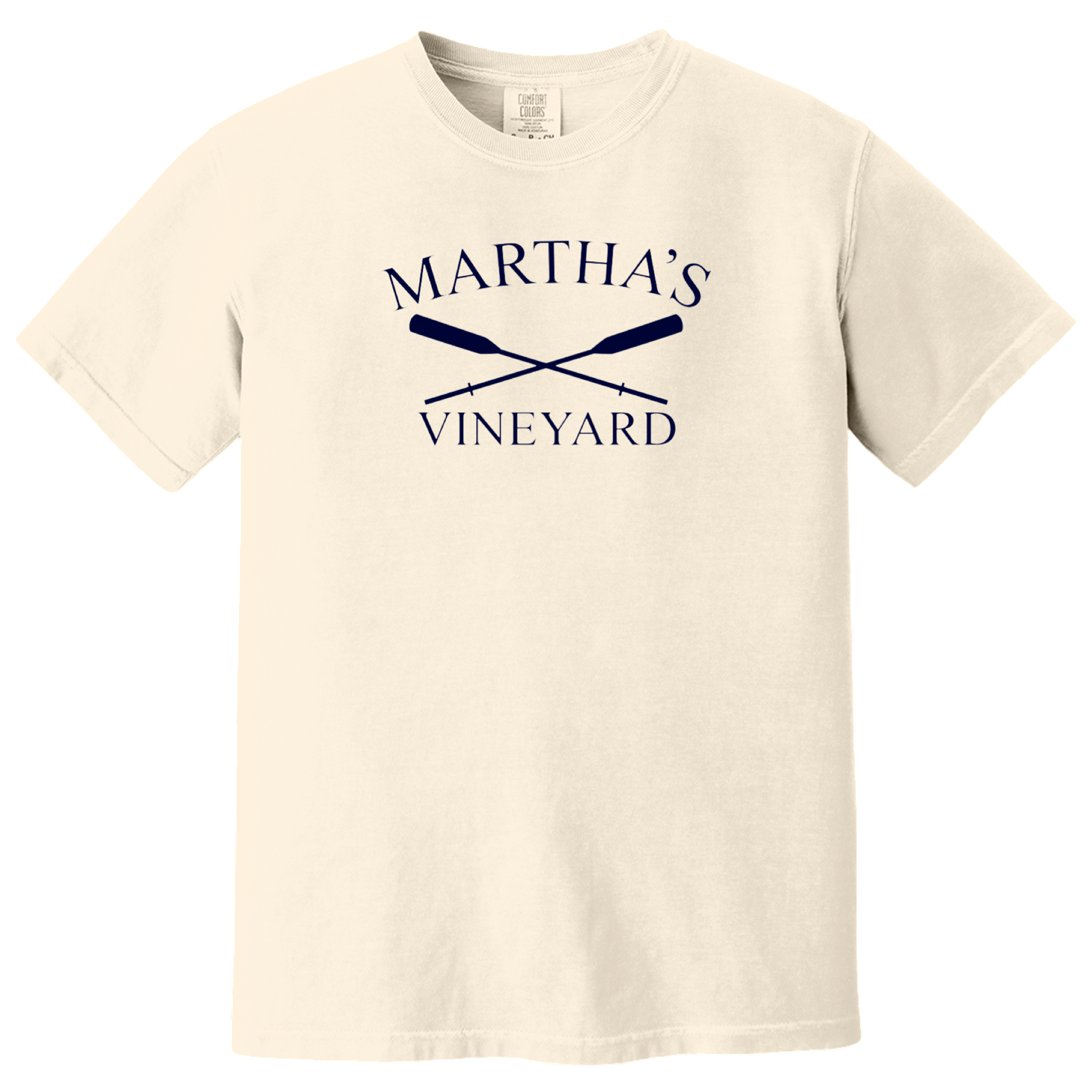 Martha's Vineyard Crossed Oar Comfort Colors T-Shirt, Ivory