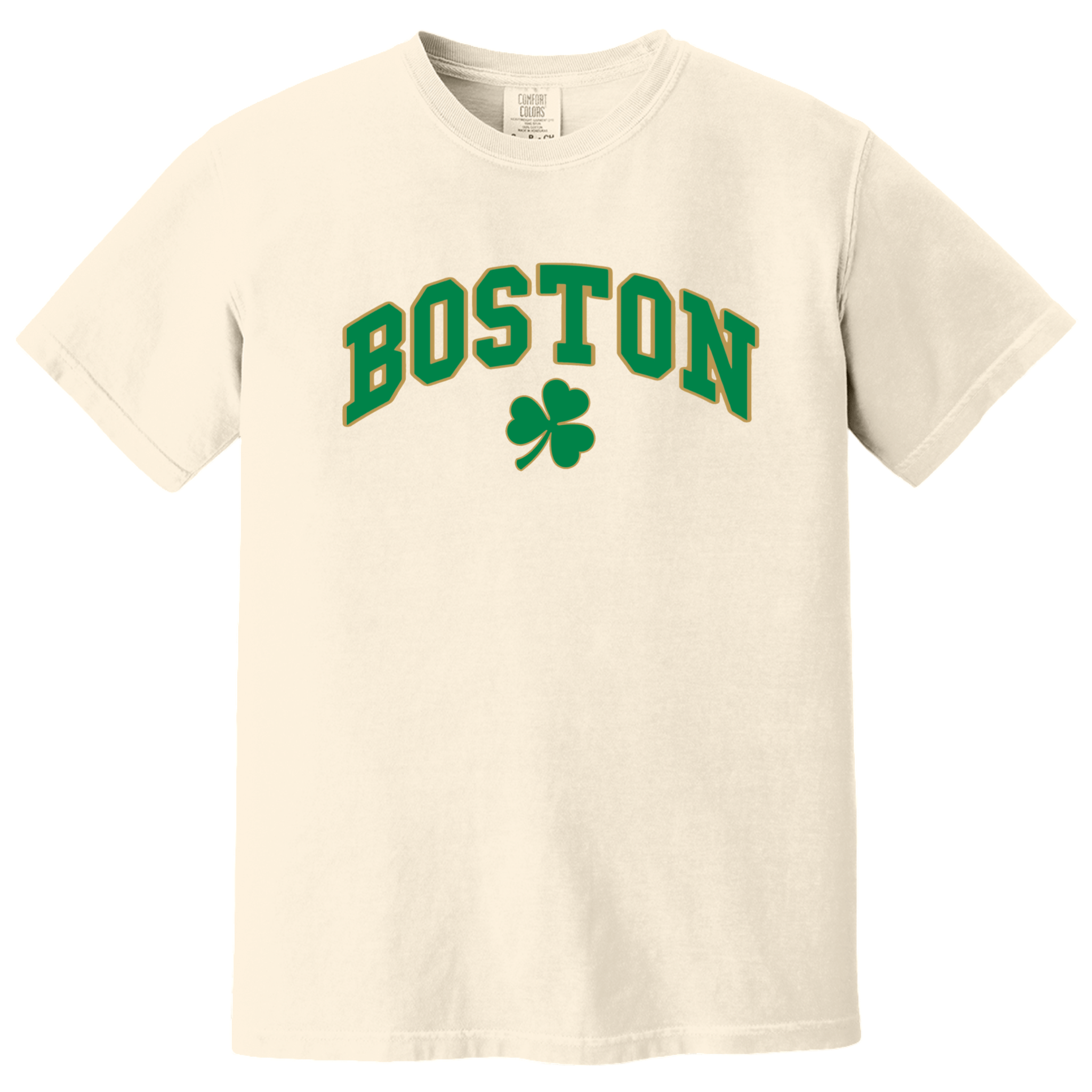 Boston Vintage Shamrock Comfort Colors T-Shirt, Ivory