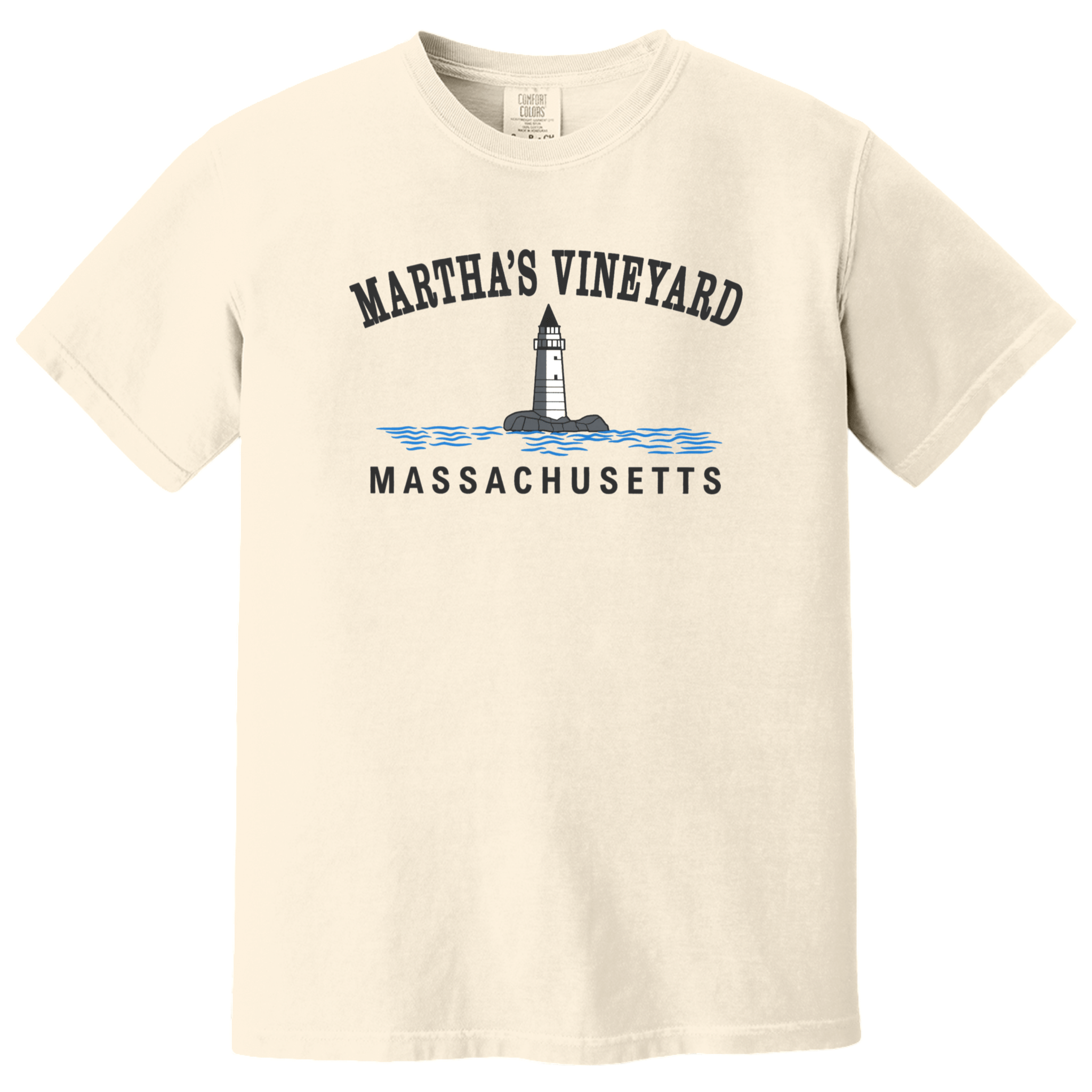 Martha's Vineyard Big Lighthouse Comfort Colors T-Shirt, Ivory