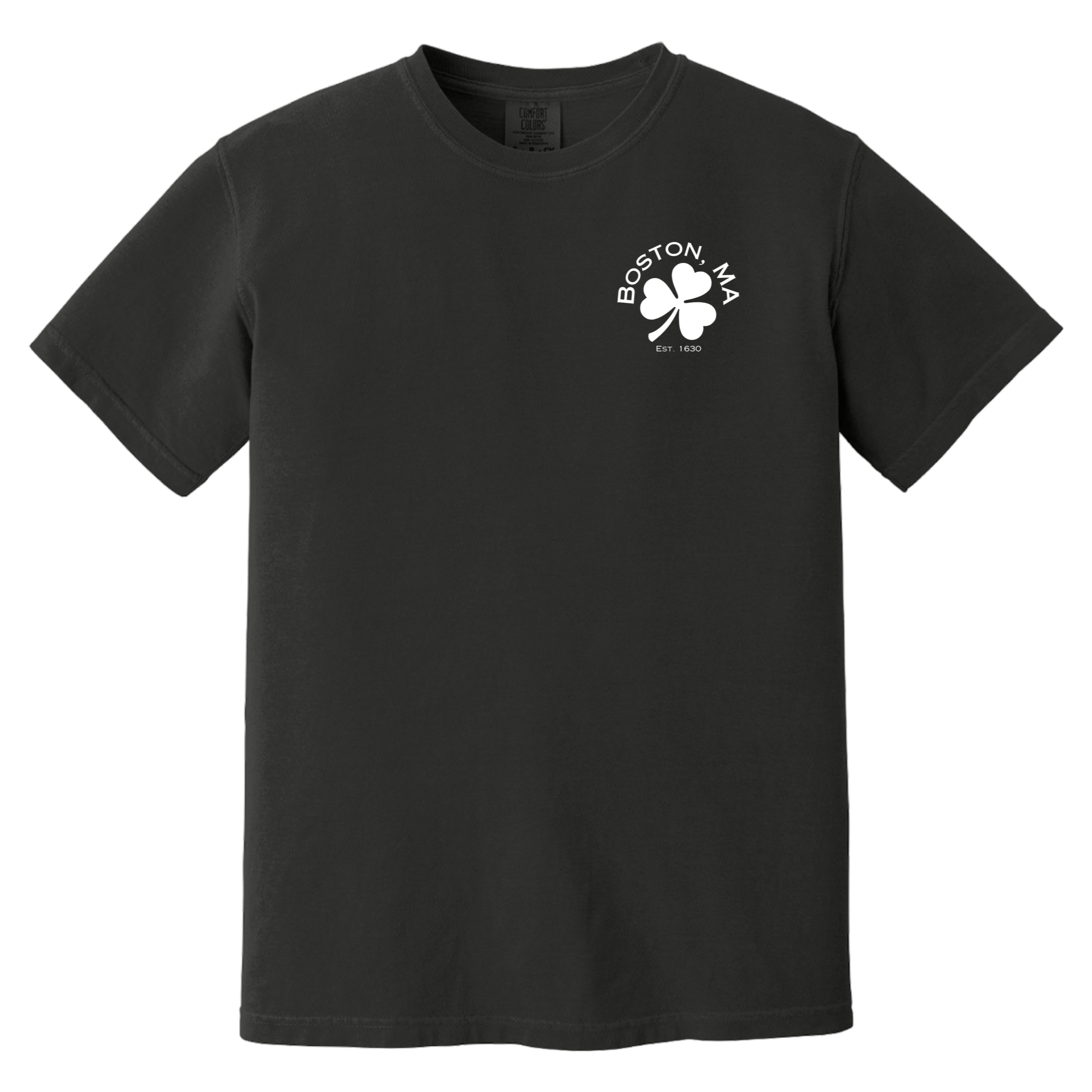 Boston Shamrock Comfort Colors T-Shirt, Black