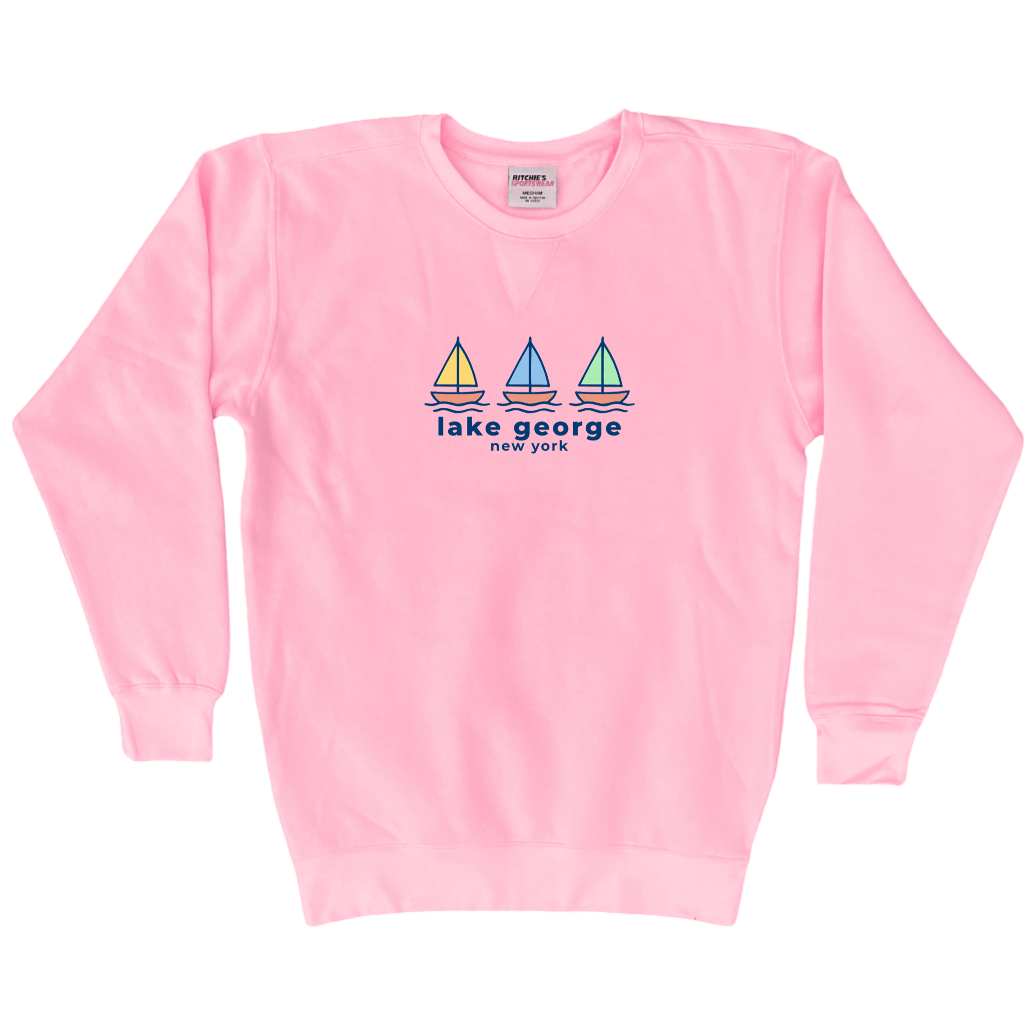 Cape Cod Clothing Company Lake George Summer Sails Fleece Crewneck Sweatshirt