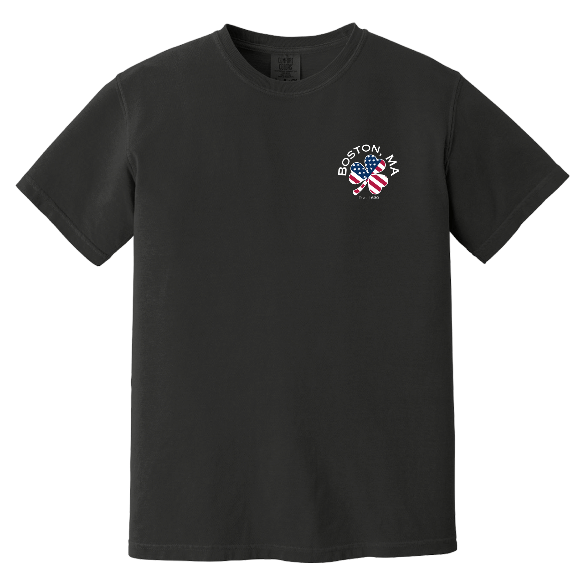 Boston USA Shamrock Comfort Colors T-Shirt, Black