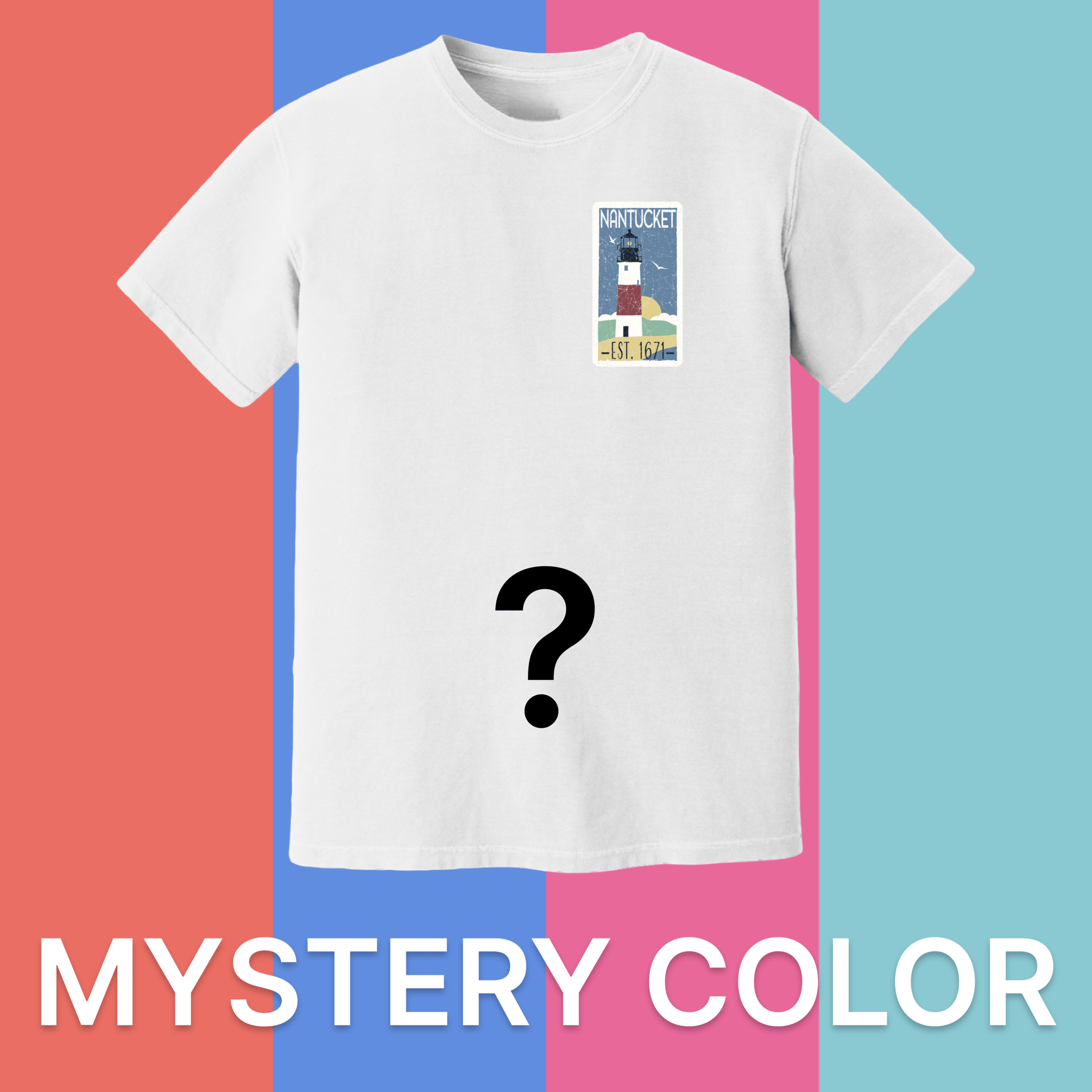Cape Cod Clothing Company Nantucket Vintage Lighthouse Comfort Colors T-Shirt - Mystery Color