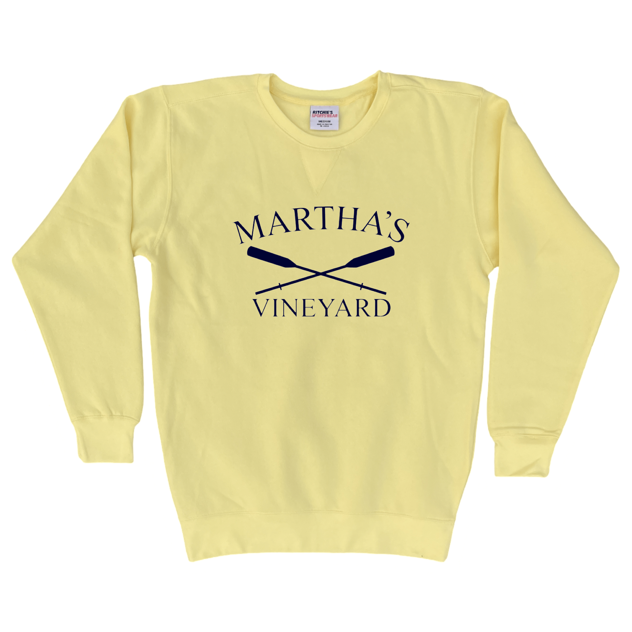 Martha's Vineyard Crossed Oar Heavyweight Fleece Crewneck, yellow