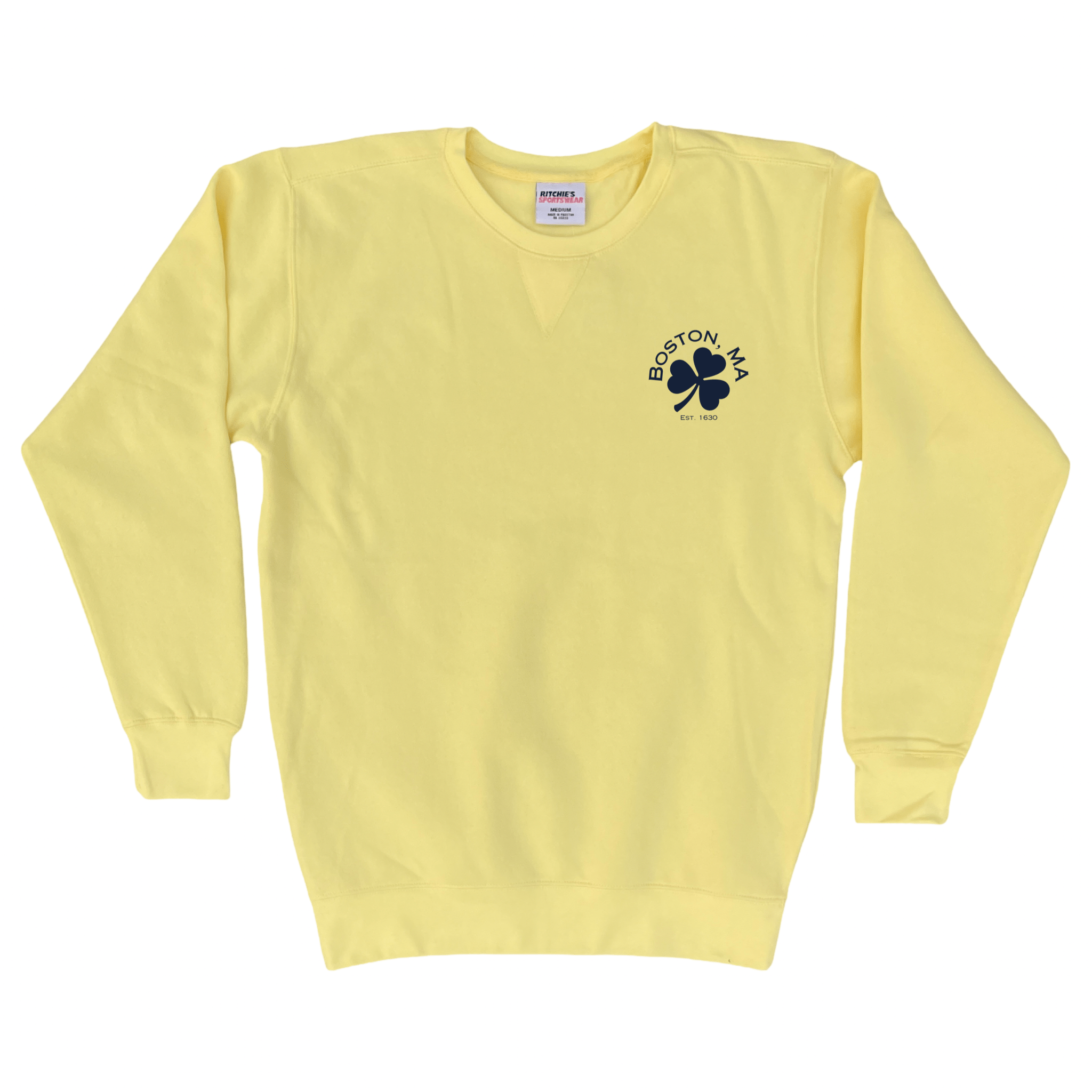 Boston Shamrock Heavyweight Fleece Crewneck, yellow