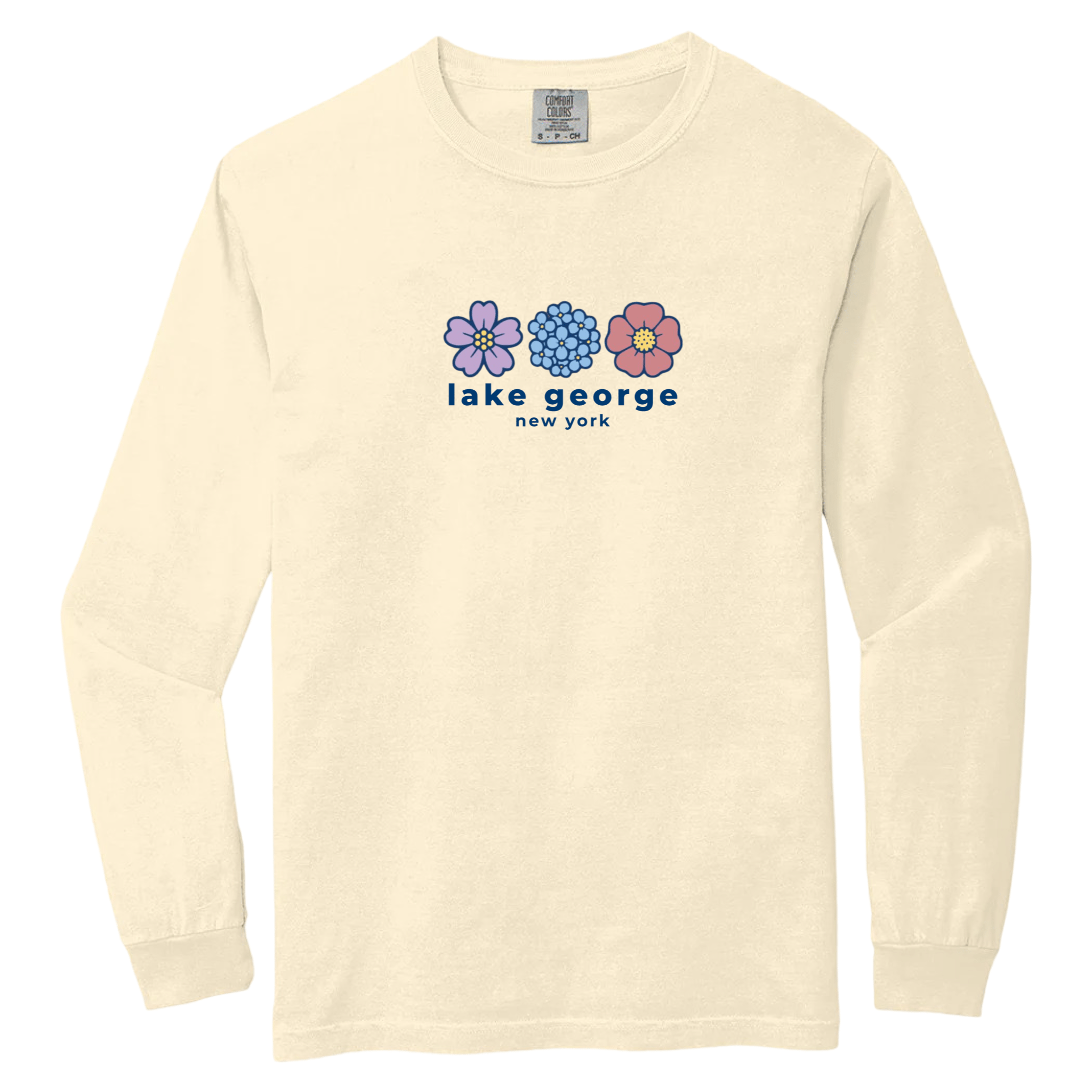 Cape Cod Clothing Company Lake George Summer Bloom Comfort Colors Long Sleeve Tee