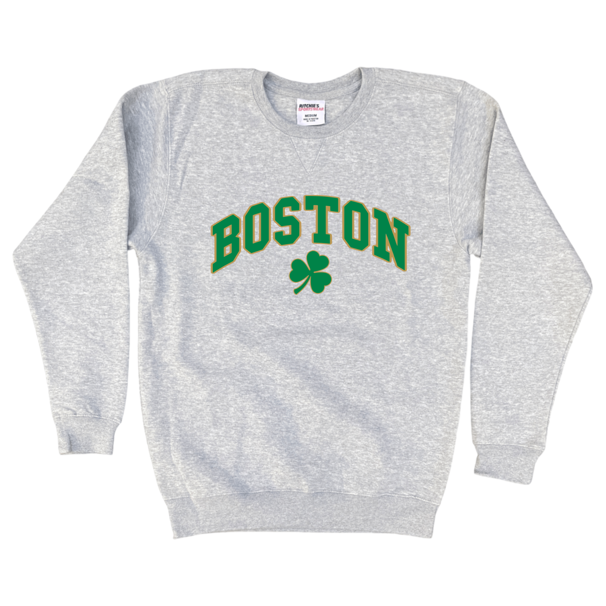 Boston Vintage Shamrock Fleece Crewneck Sweatshirt